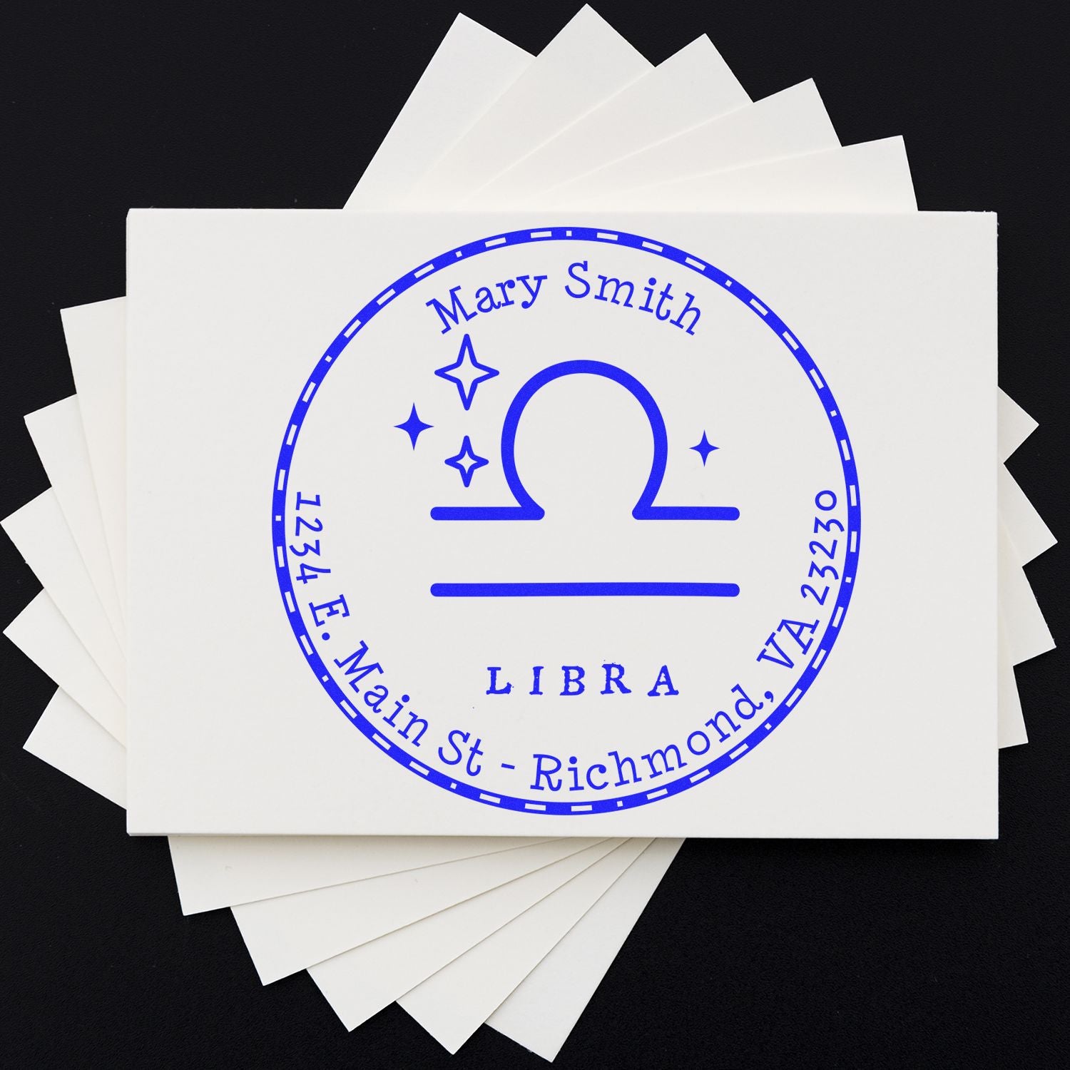 Wood Handle Symbolic Libra Custom Home Stamp