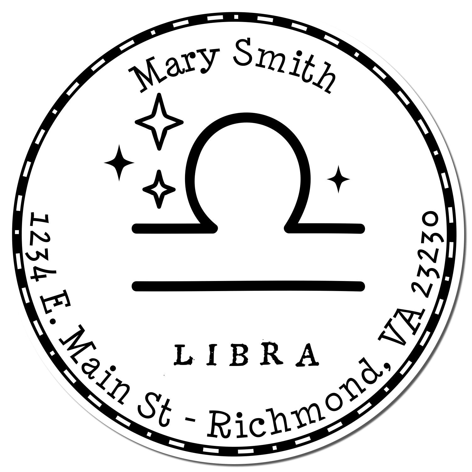 Wood Handle Symbolic Libra Custom Home Stamp