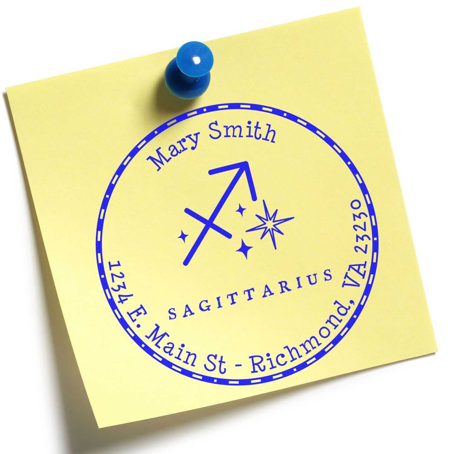 Wood Handle Symbolic Sagittarius Custom Envelope Stamp