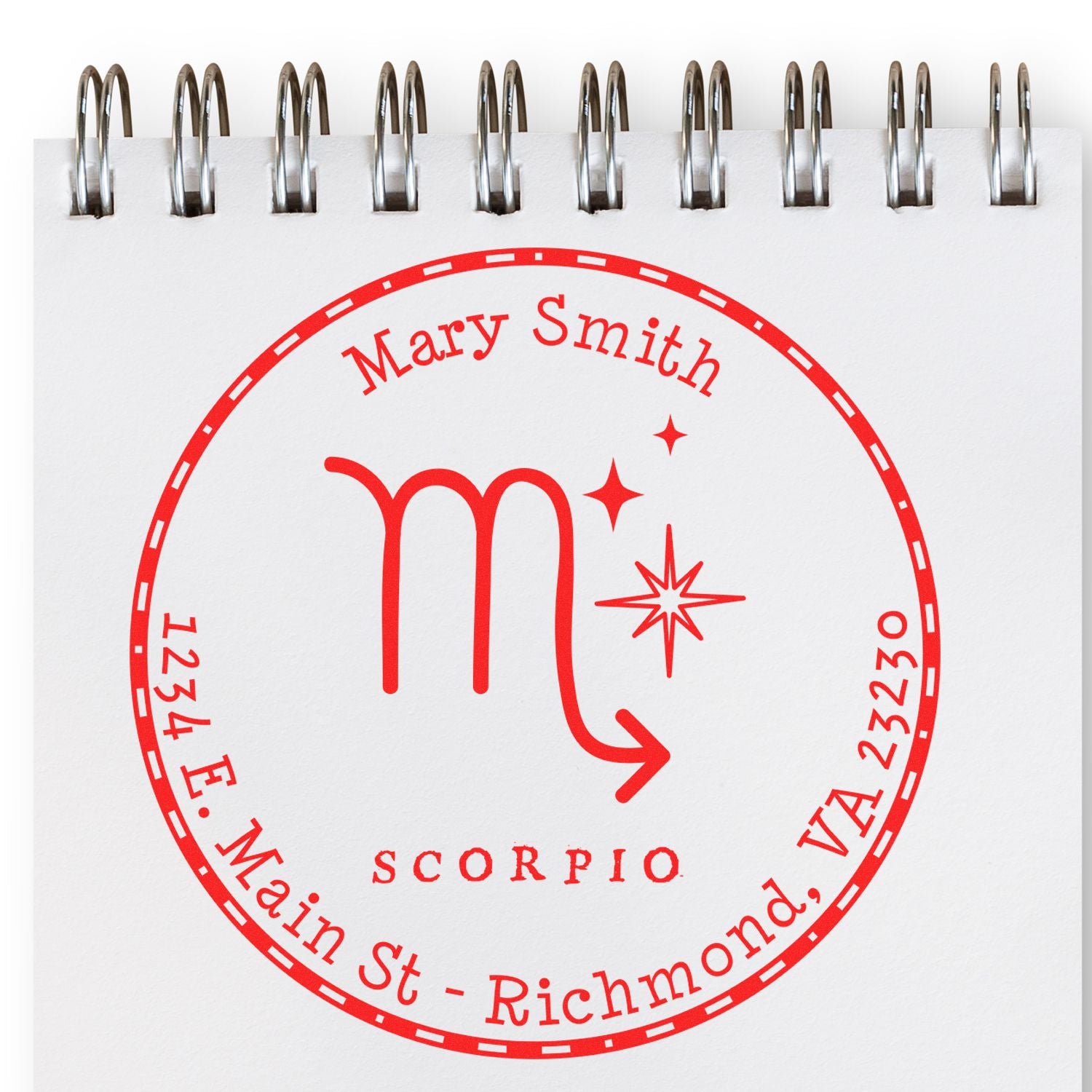 Wood Handle Symbolic Scorpio Custom Envelope Stamper