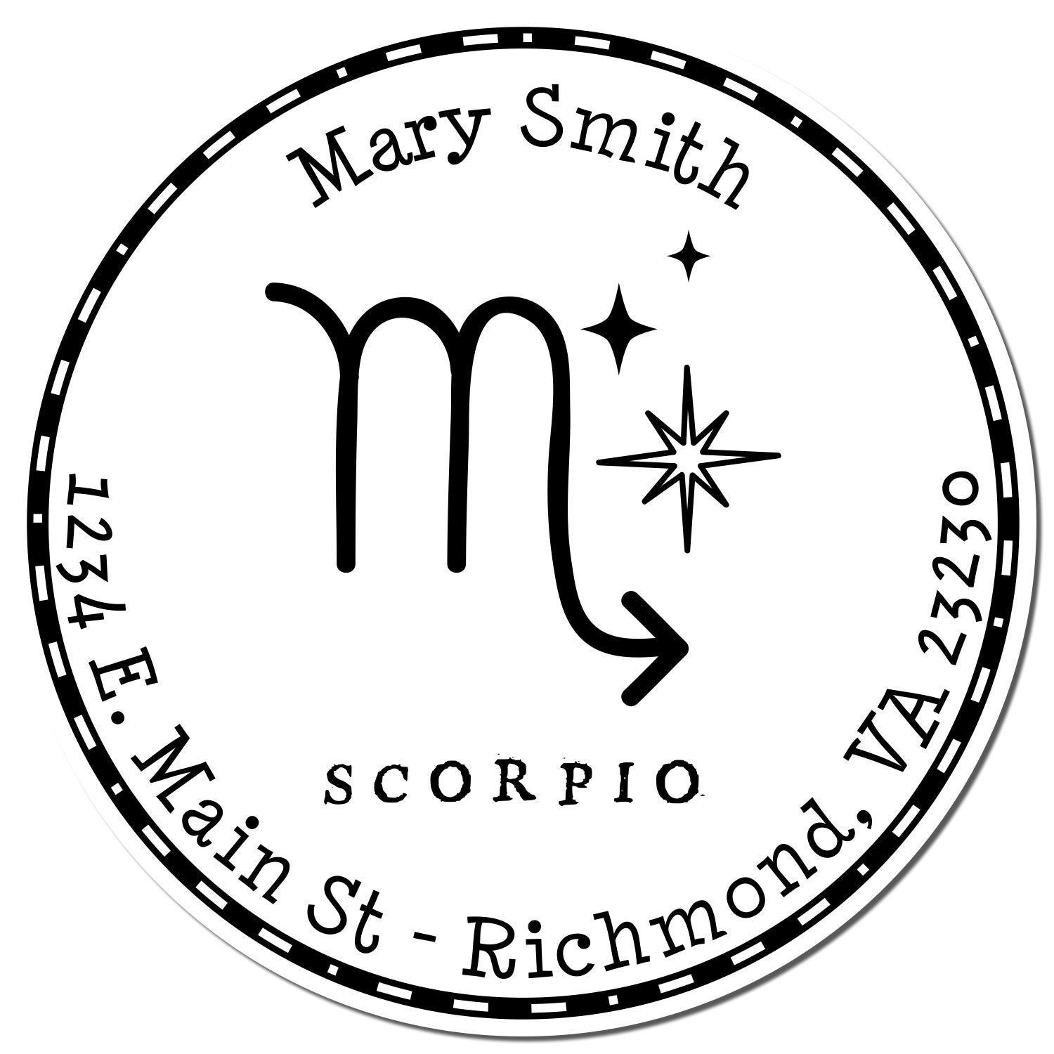 Wood Handle Symbolic Scorpio Custom Envelope Stamper