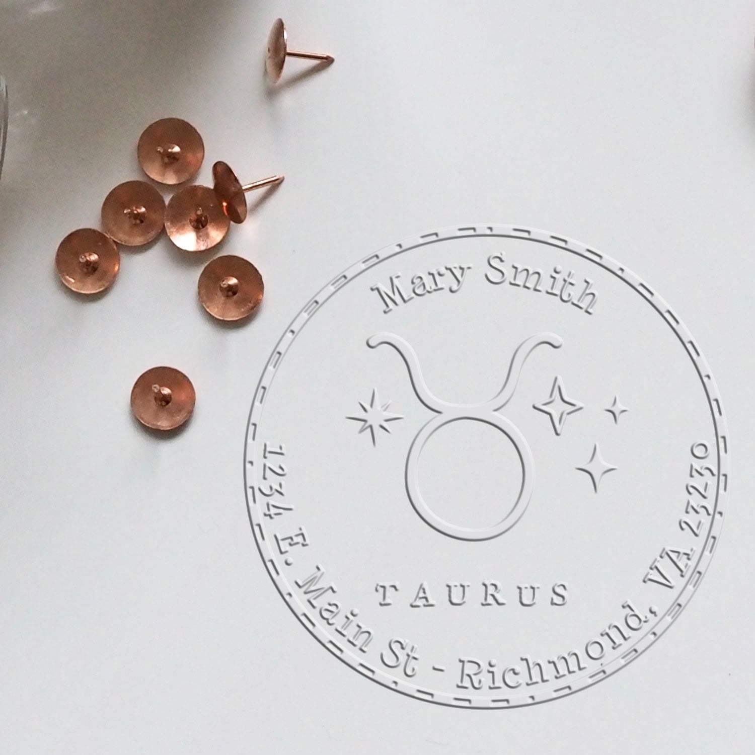 Hybrid Symbolic Taurus Personalized Return Address Seal Press - Engineer Seal Stamps