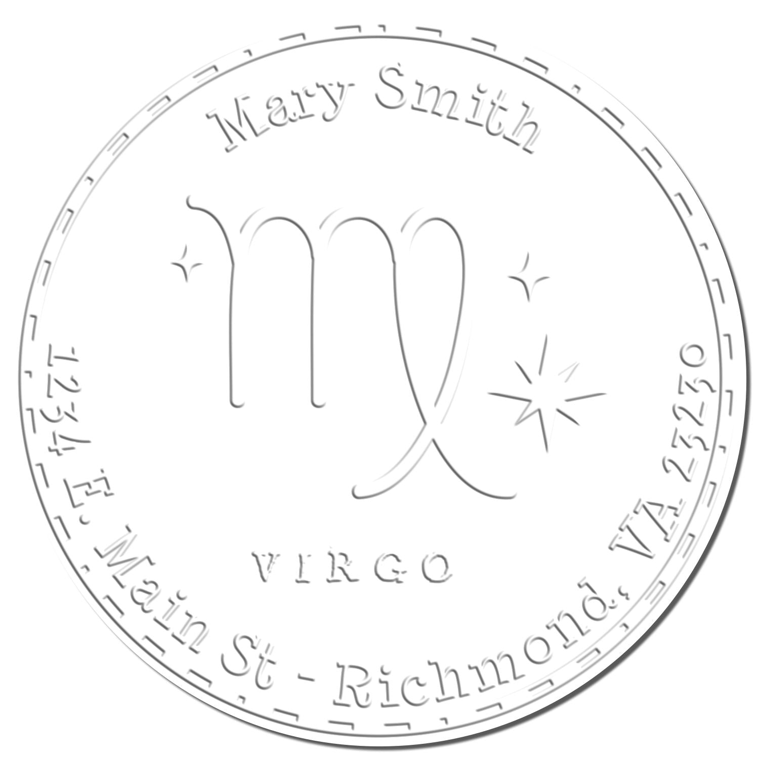 Soft Symbolic Virgo Personalized Mailing Seal Press