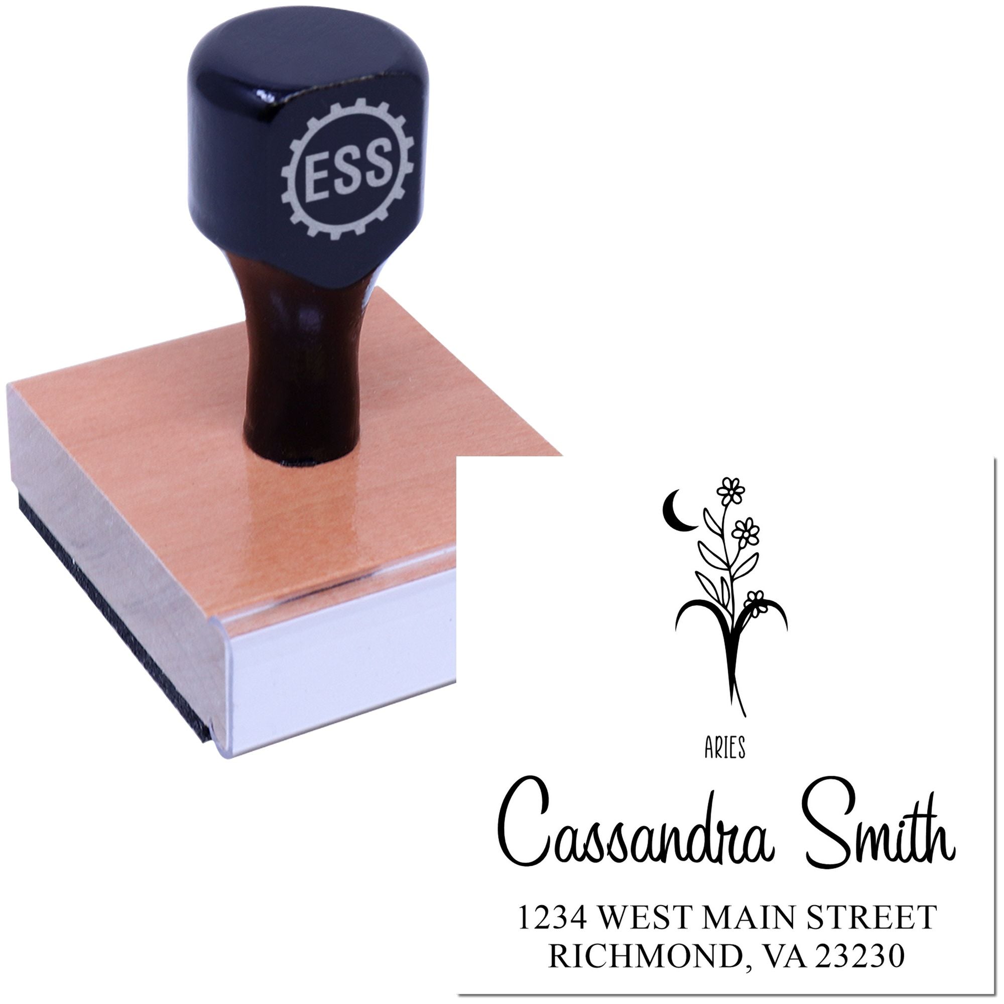 Celesital Impulsive Aries Customized Return Address Stamper