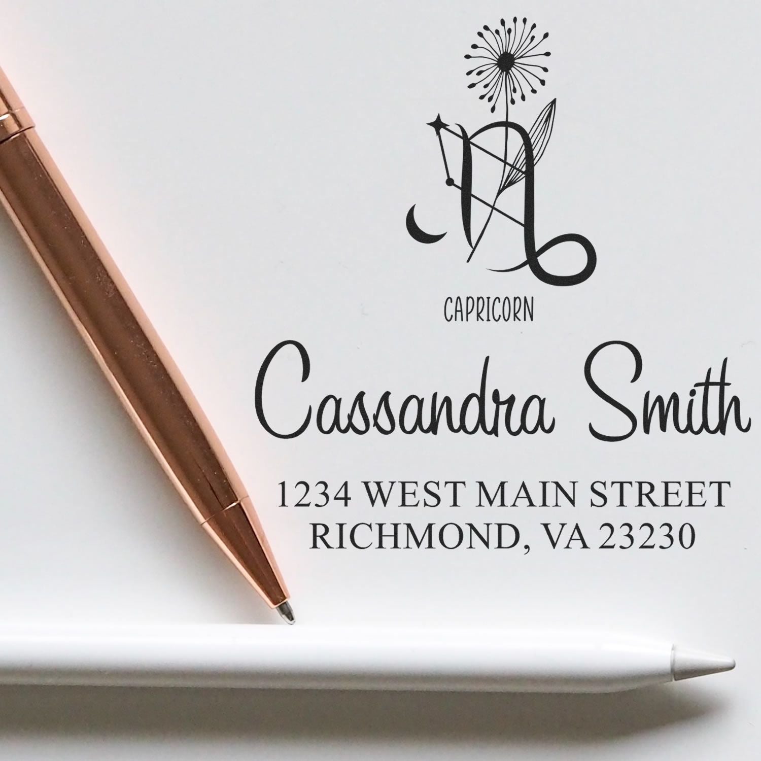 Celesital Cautious Capricorn Customized New Home Stamper