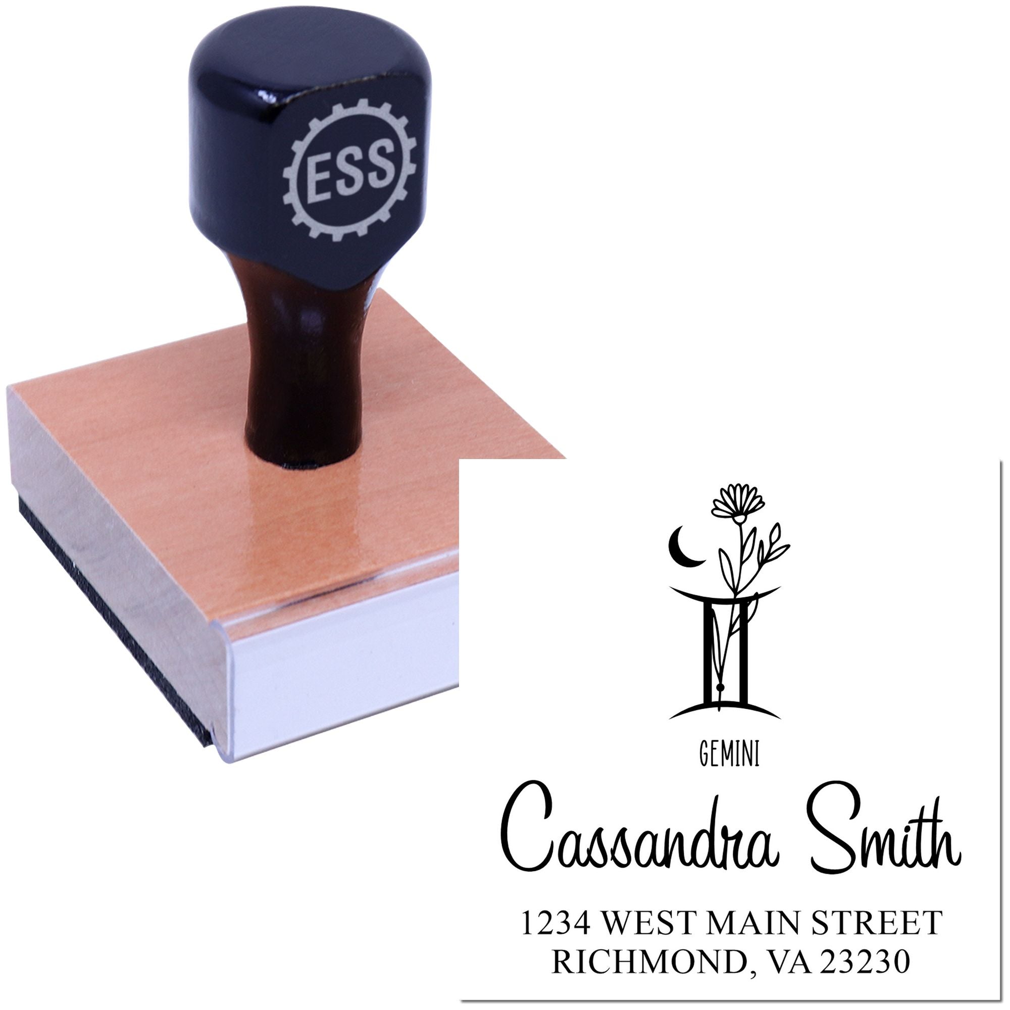 Celesital Intellectual Gemini Custom Return Address Stamp