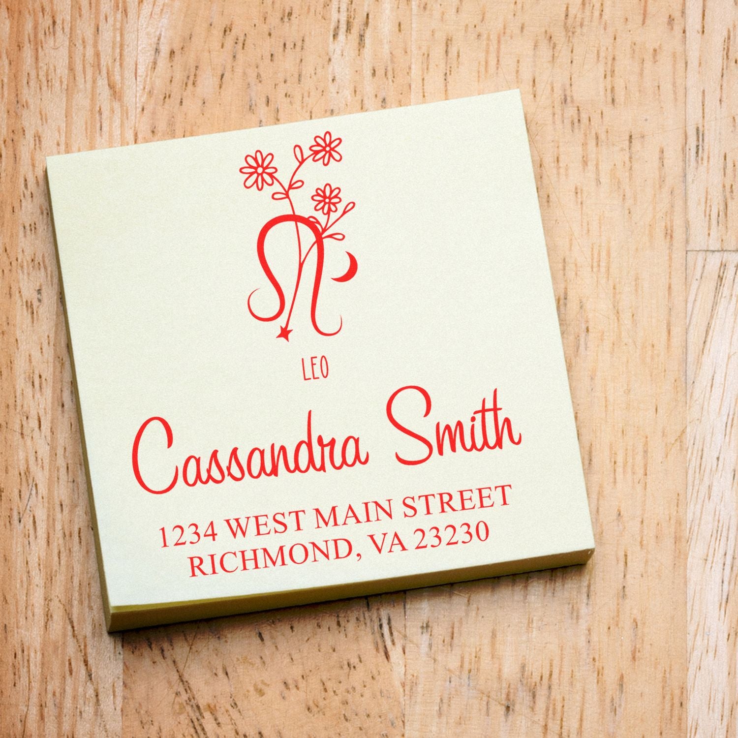 Celesital Enthusiastic Leo Custom Return Address Stamper