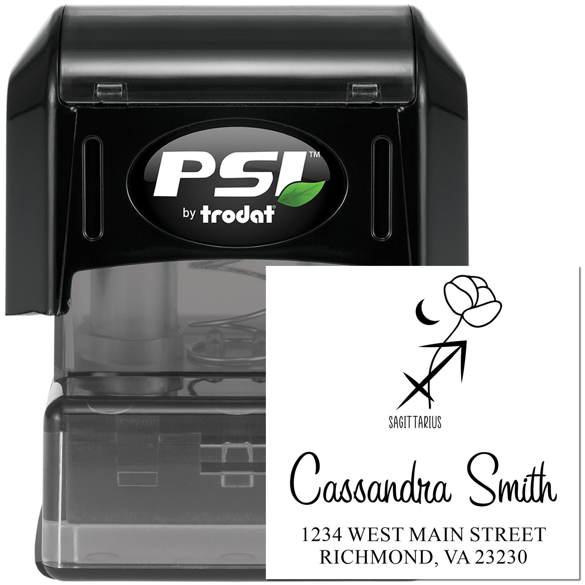 Curious Sagittarius Celestial Custom Home Address Stamp - Engineer Seal Stamps