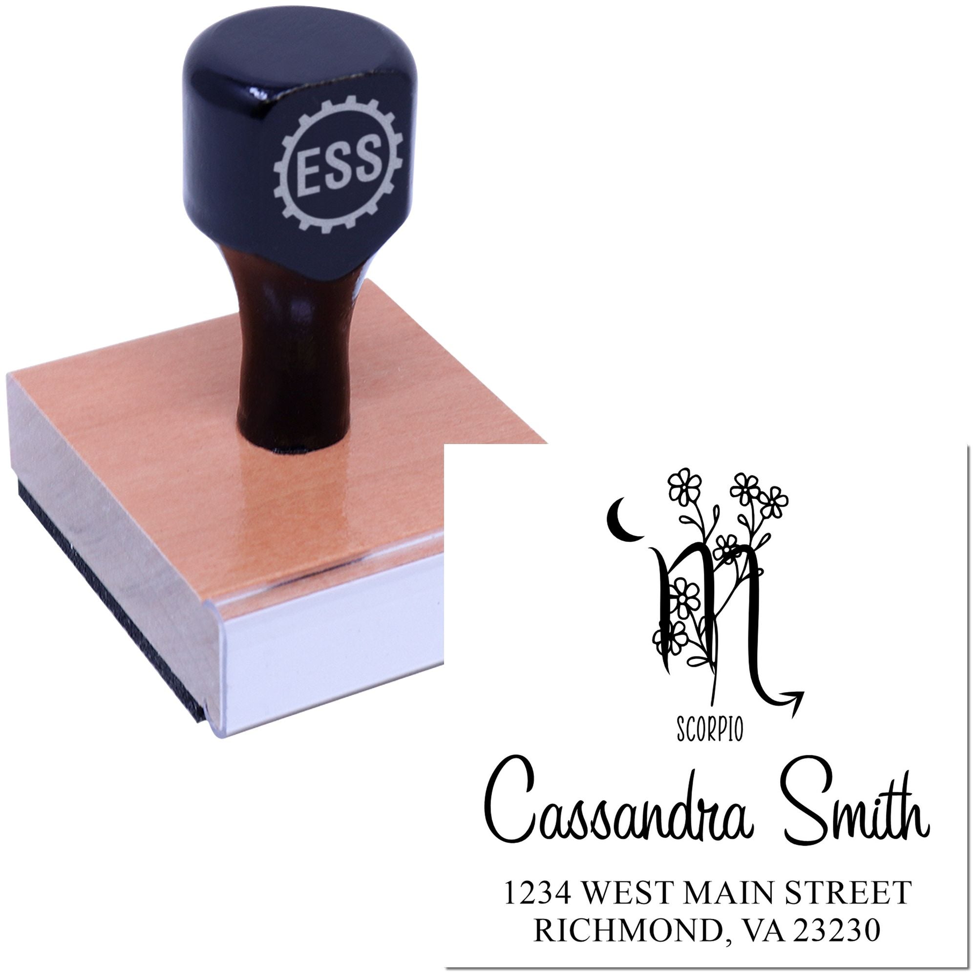 Celesital Insightful Scorpio Custom Name And Address Stamper