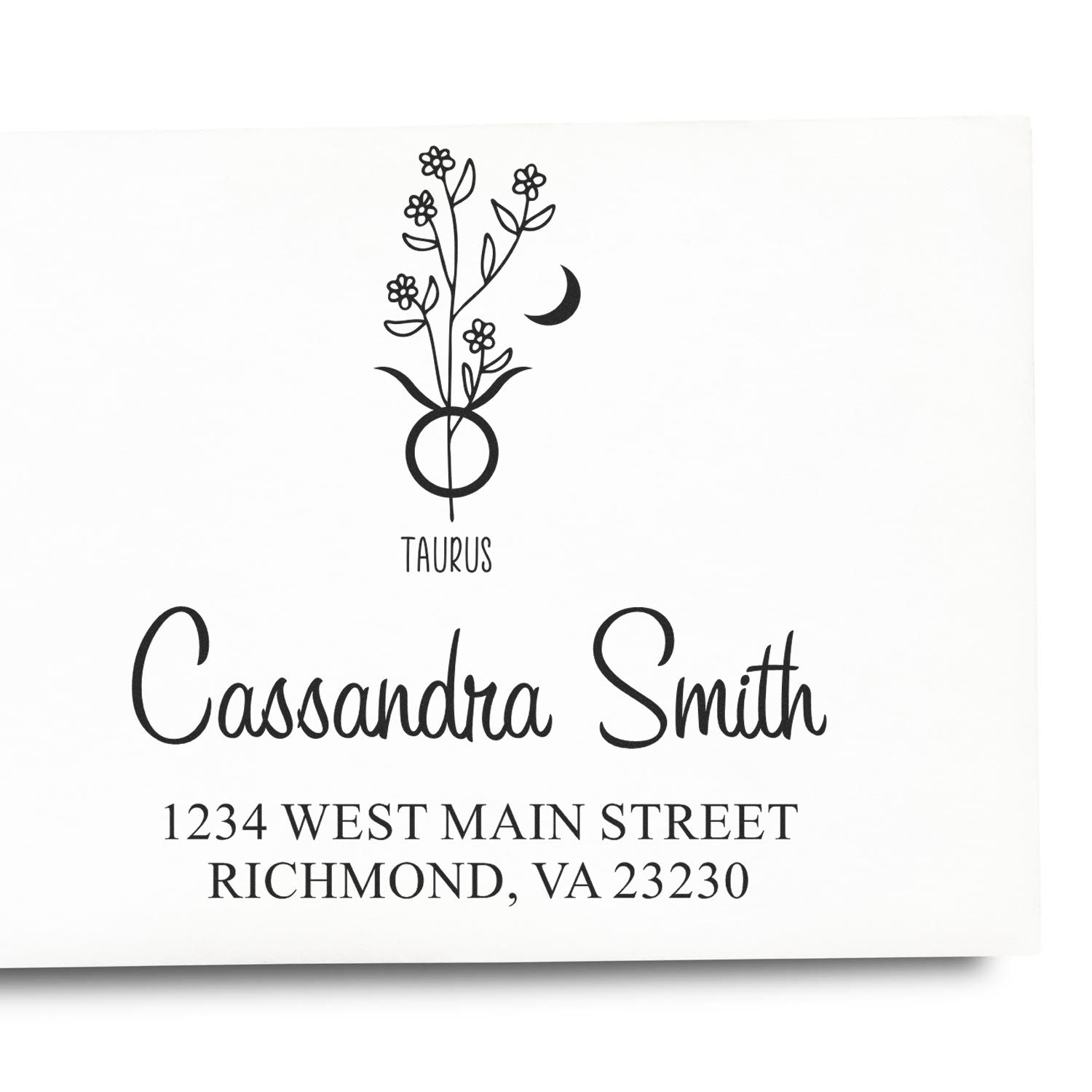 Celesital Stubborn Taurus Custom Return Address Stamp