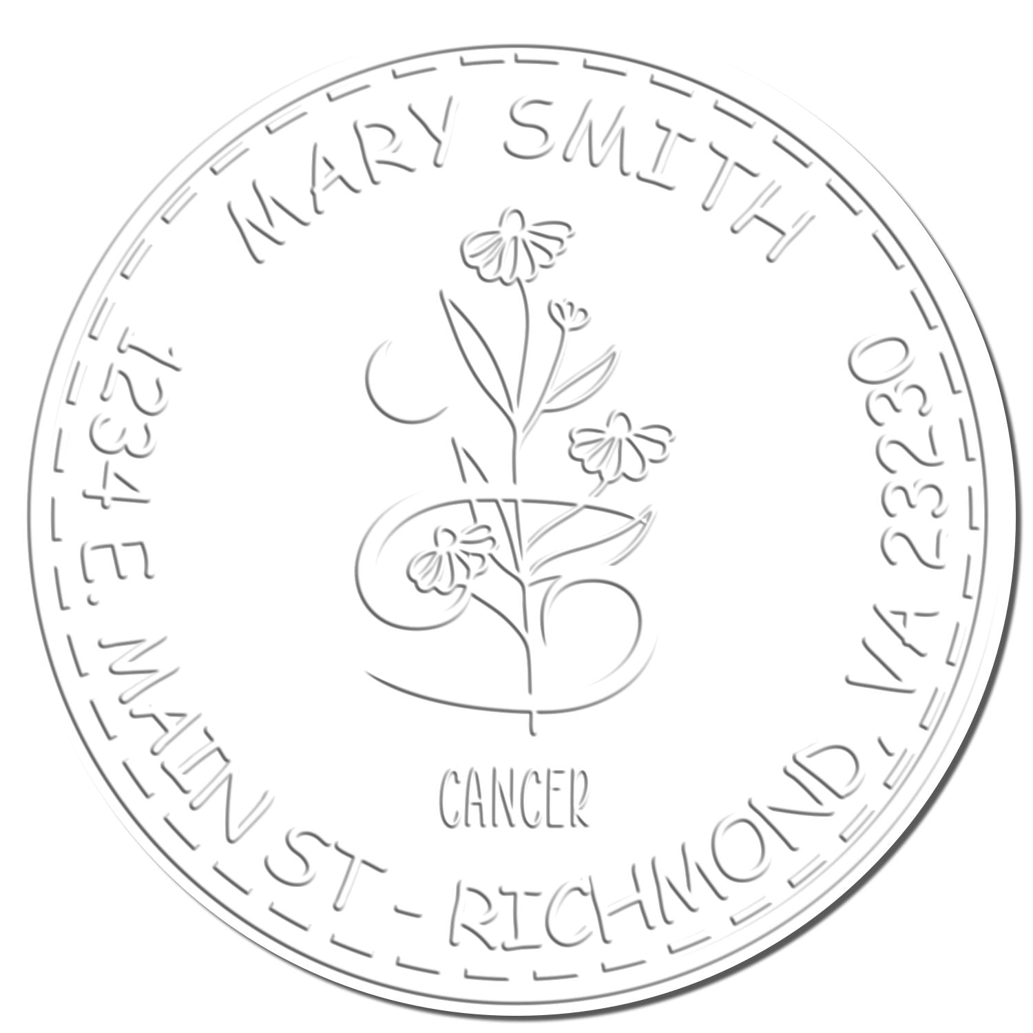 Soft Flowering Cancer Personalized Address Embossing Seal