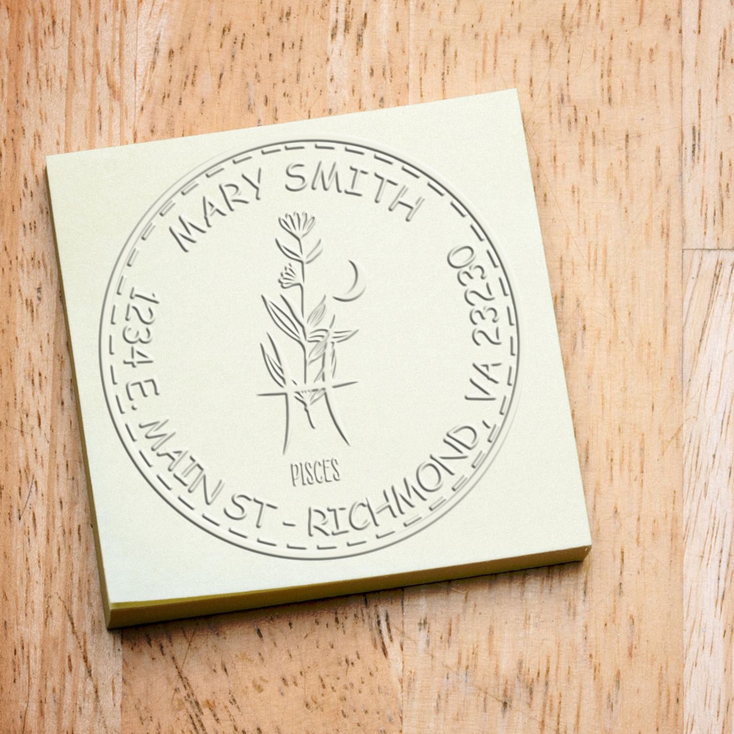 Hybrid Flowering Pisces Personalized New Home Embossing Seal - Engineer Seal Stamps