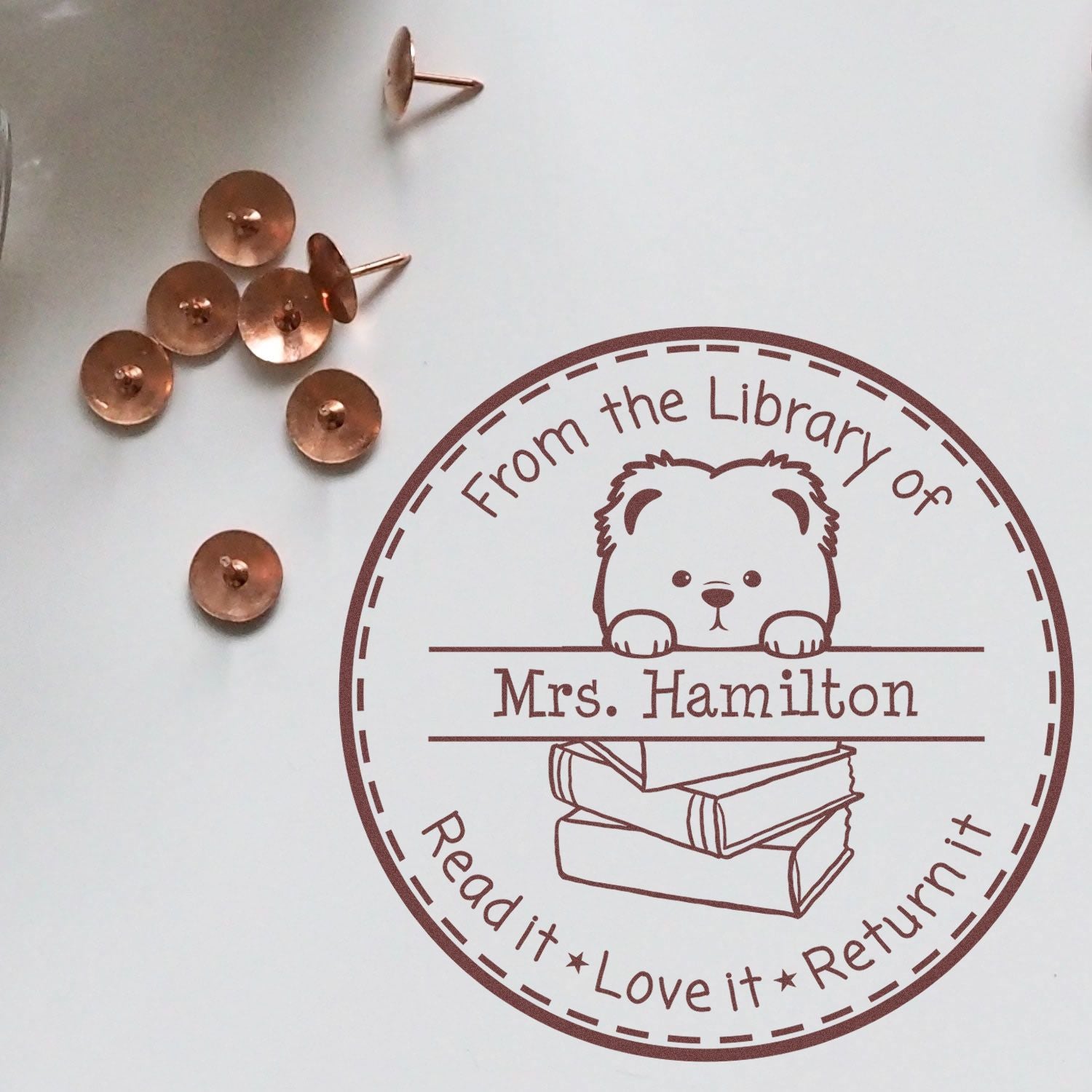 Chow Chow Puppy Themed Home Library Stamper - Engineer Seal Stamps