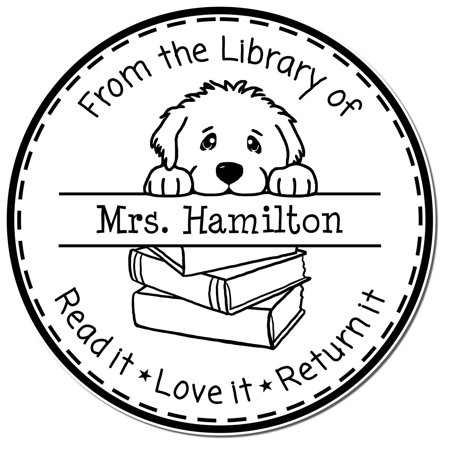Greater Swiss Mountain Dog Customized Book Lover In Charge Stamp
