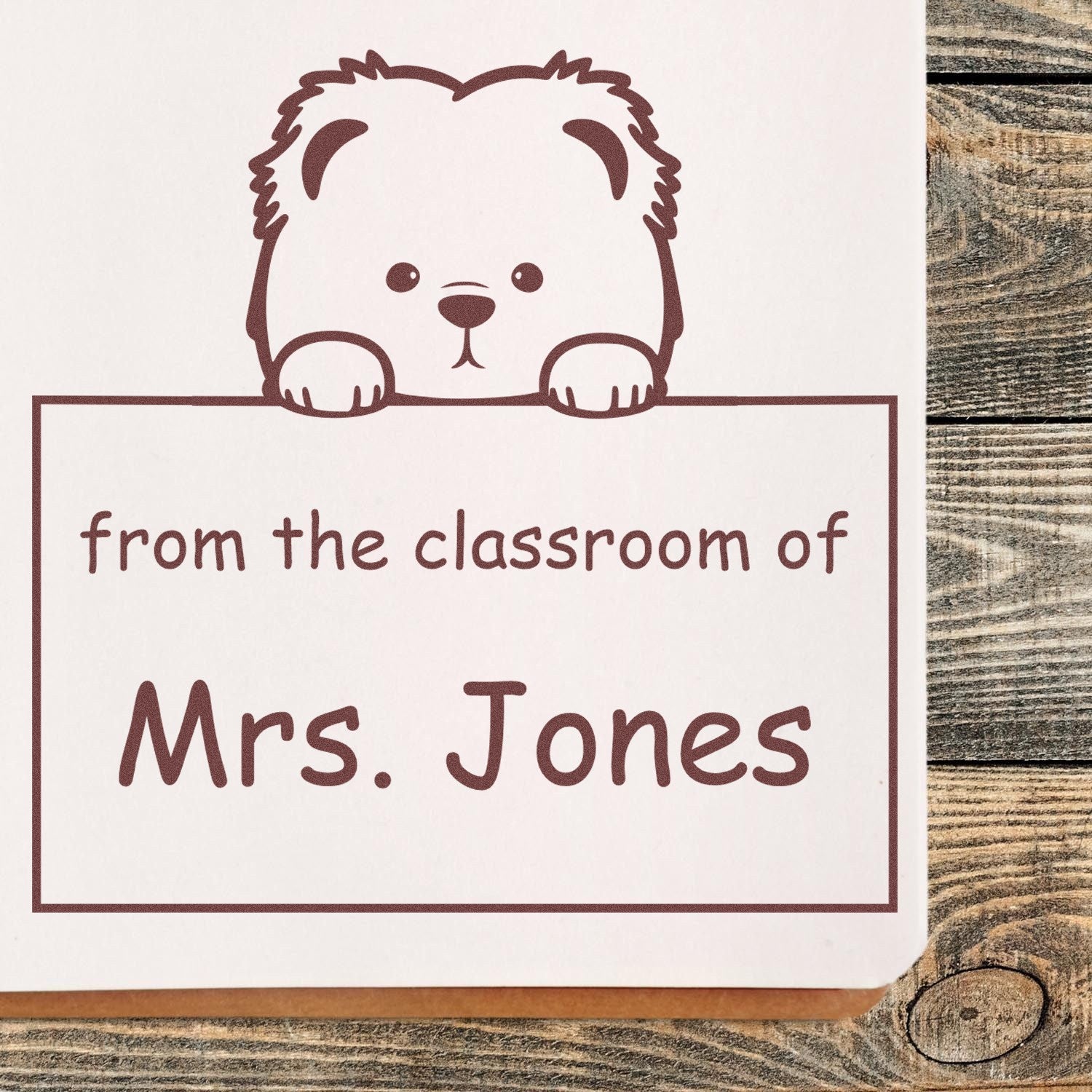 PSI Pre-Inked Chow Chow Personalized Read It Love It Return It For Teachers Stamper - Engineer Seal Stamps