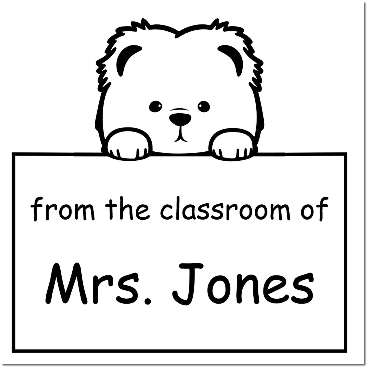 PSI Pre-Inked Chow Chow Personalized Read It Love It Return It For Teachers Stamper - Engineer Seal Stamps