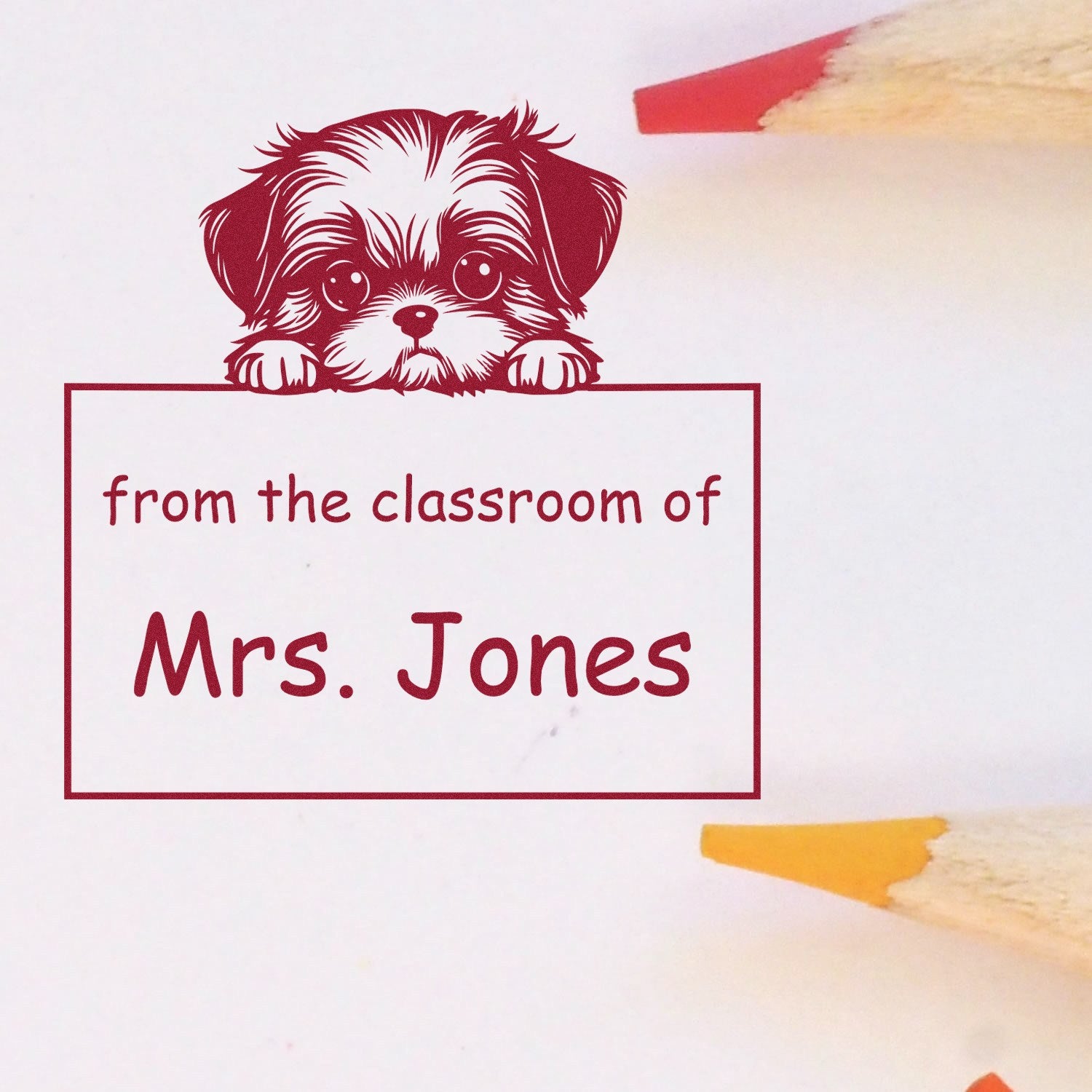 Shih Tzu Personalizable Classroom Leader Stamper Pre-Inked