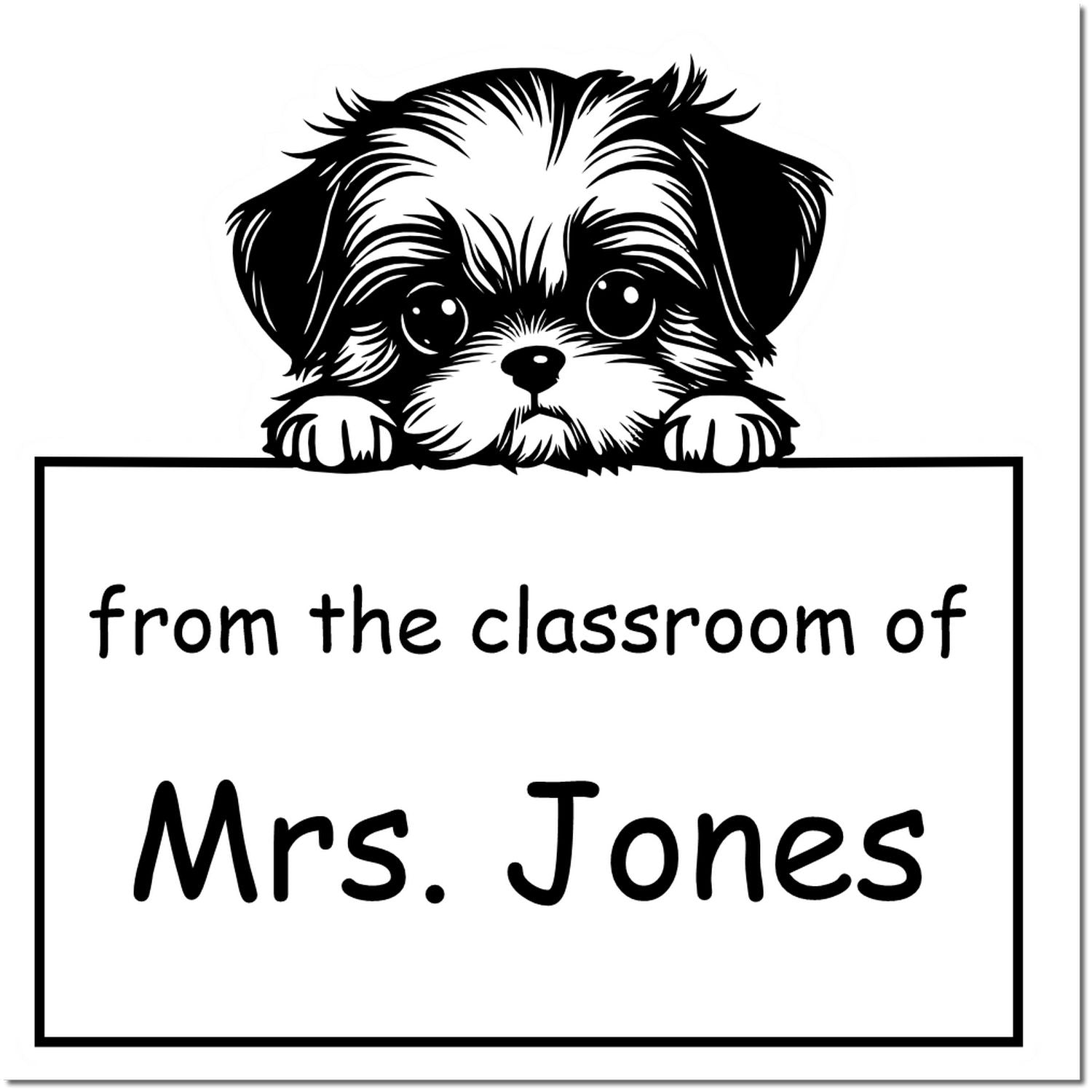 Shih Tzu Personalizable Classroom Leader Stamper Pre-Inked