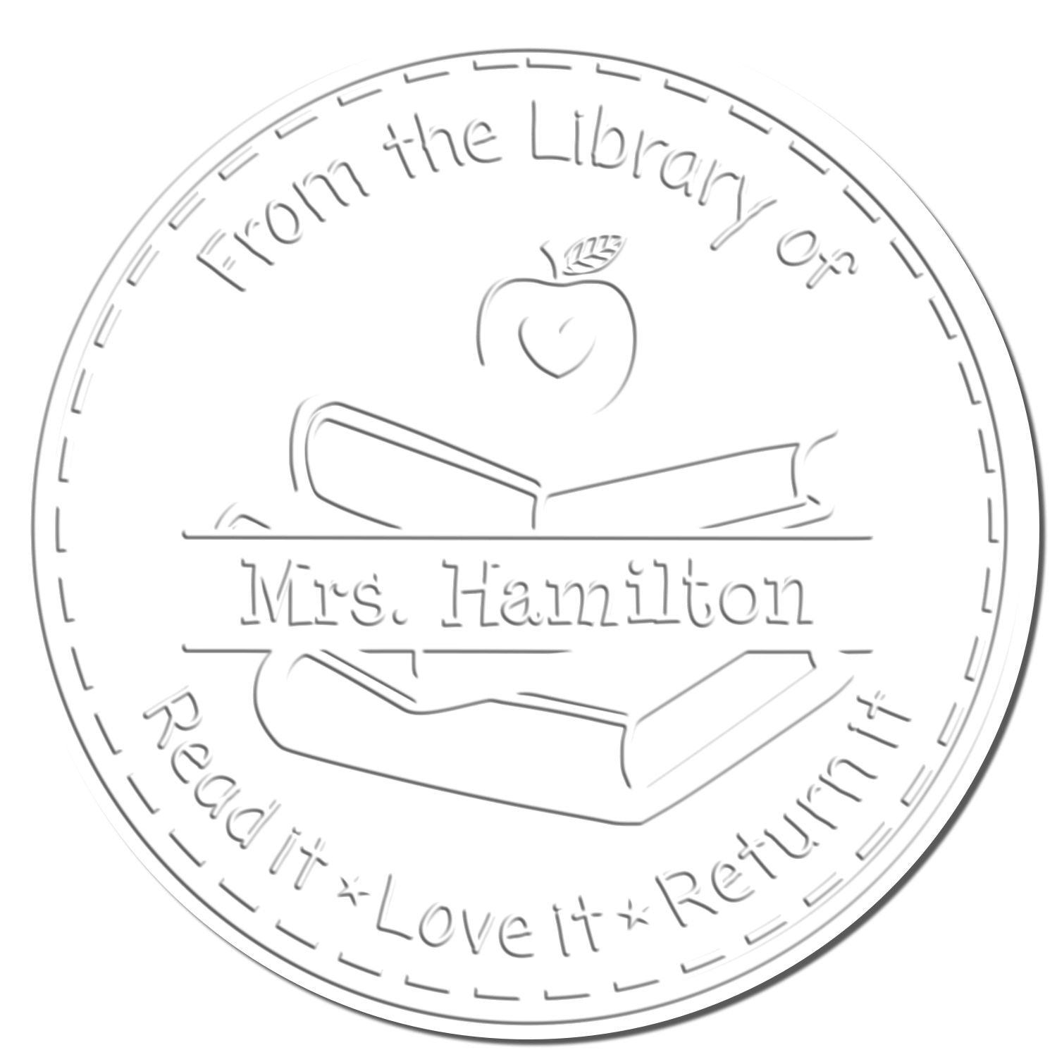 Hybrid Apple Heart Personalized Book Ownership For Classroom Seal - Engineer Seal Stamps