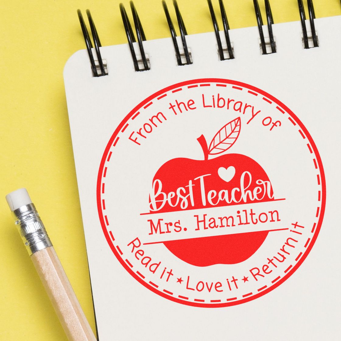 Pre-Inked Best Teacher Read It Love It Return It Gift Stamp - Engineer Seal Stamps