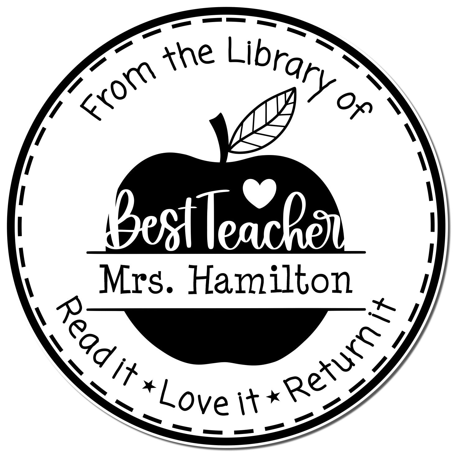 Best Teacher PSI Pre-Inked Personalizable Classroom Educator Library Seal Stamp - Engineer Seal Stamps