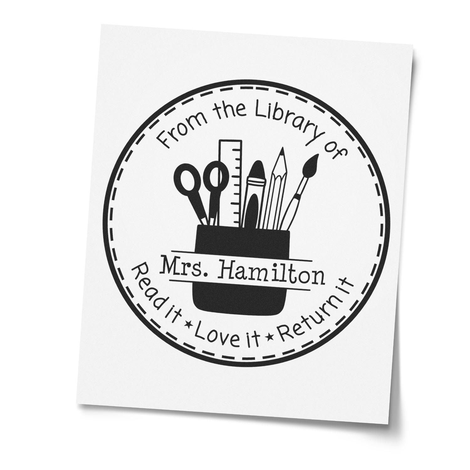 Art Mug Self-Inking Custom Teacher Librarian Stamp - Engineer Seal Stamps
