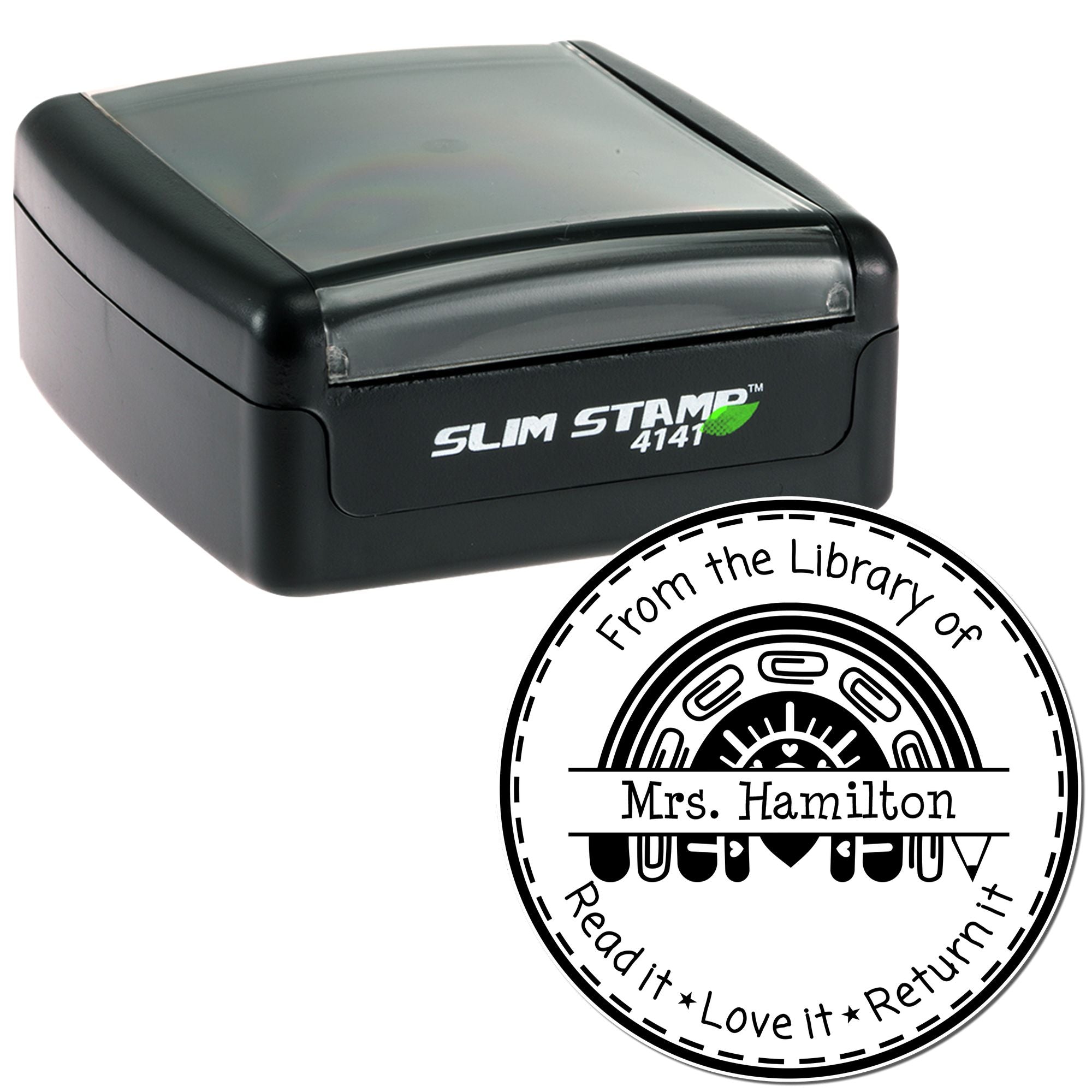 Pre-Inked Paperclip Rainbow Teacher For Book Collection Stamp - Engineer Seal Stamps