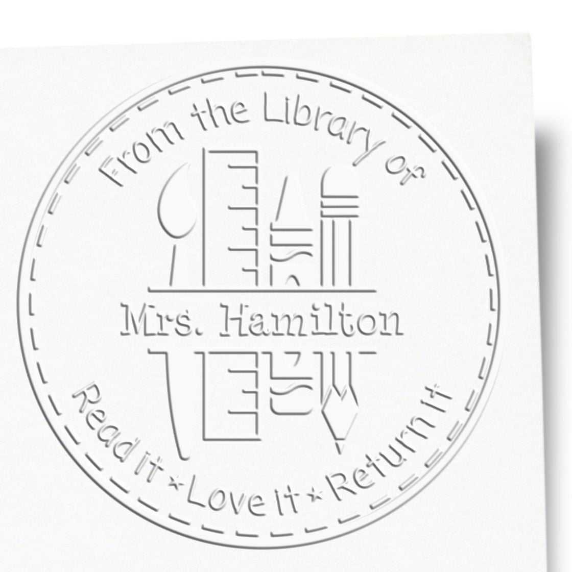 Desk Art Tools Personalized Teacher Book Label Embosser - Engineer Seal Stamps