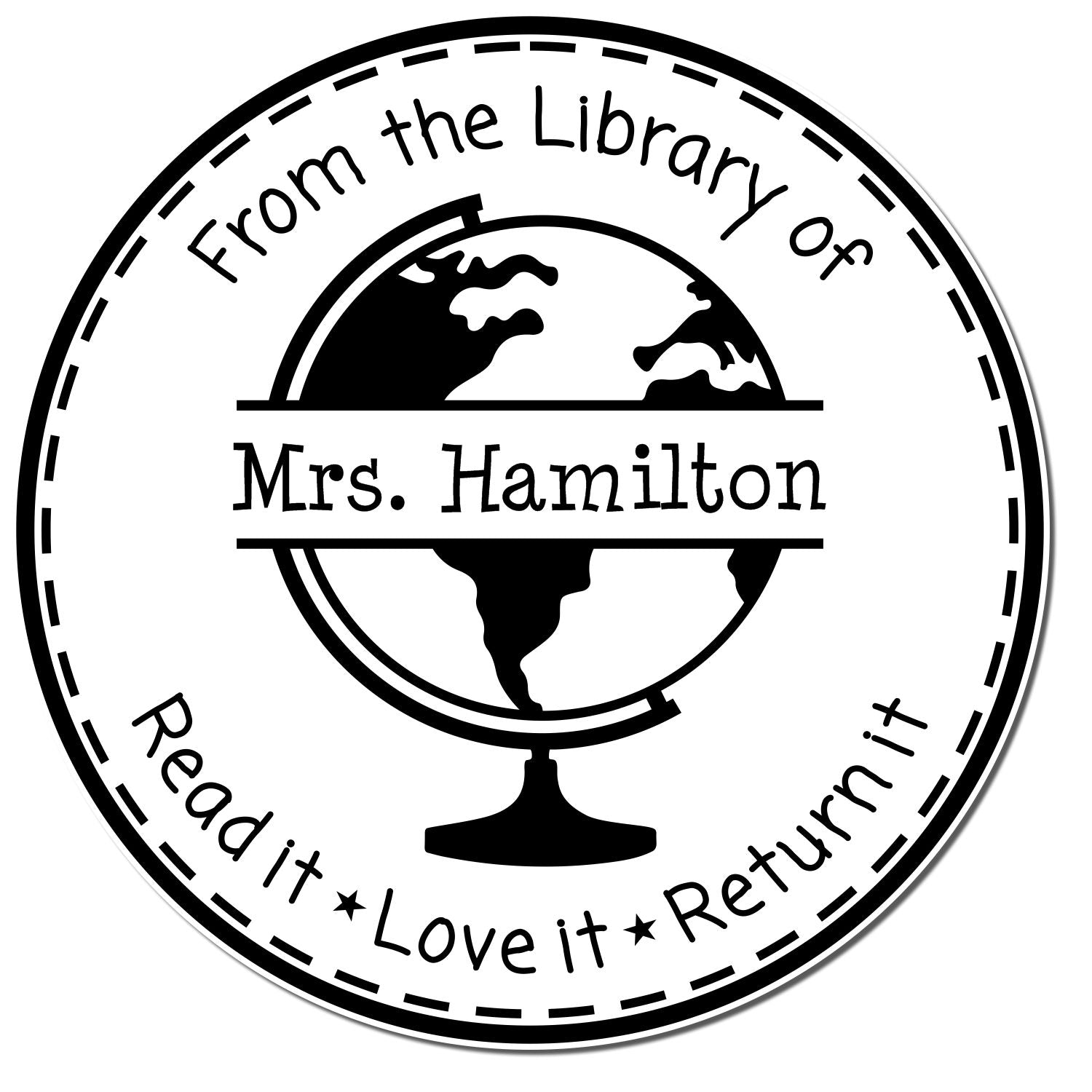 Globe Customized Classroom Book Return Stamp - Engineer Seal Stamps