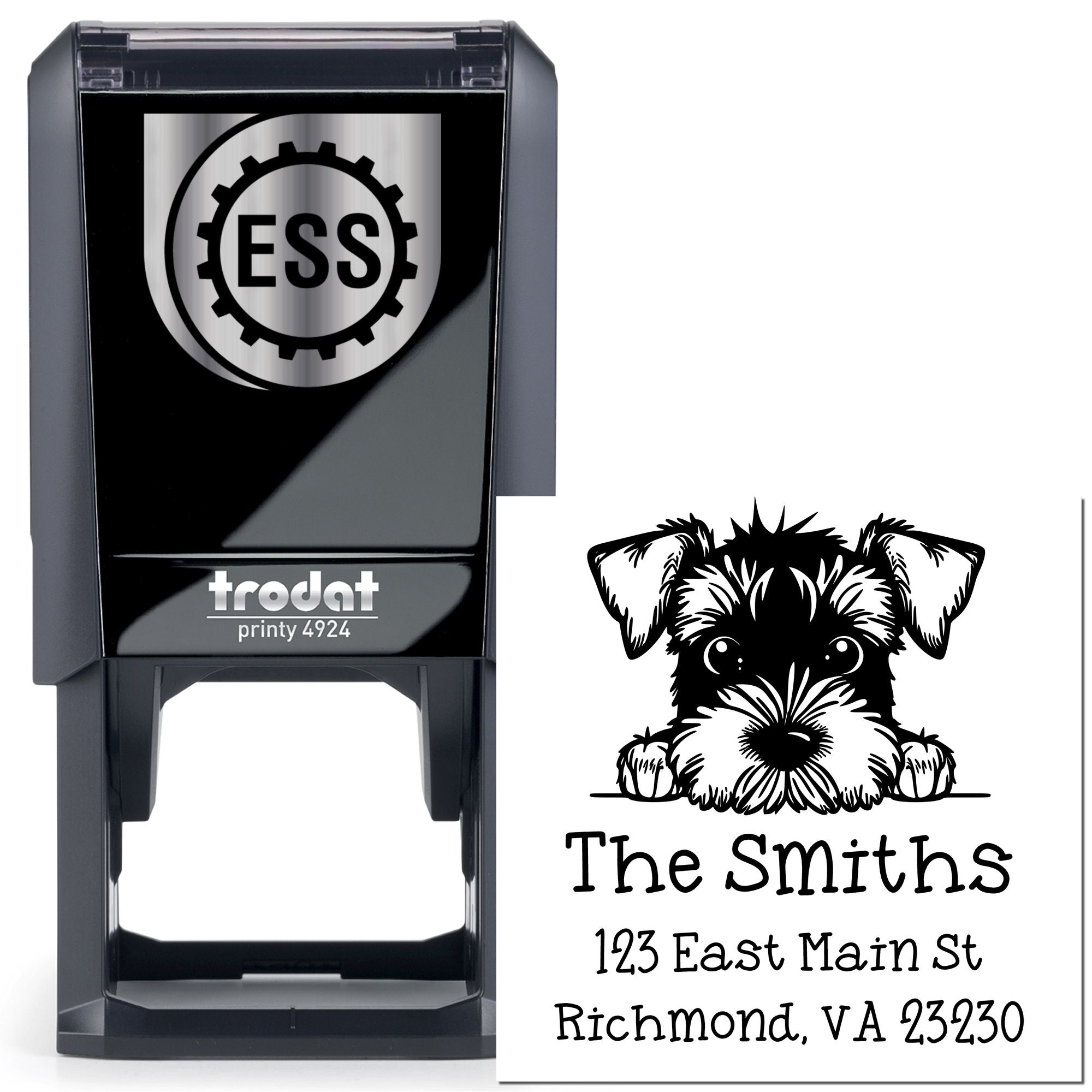 Self-Inking Airedale Terrier Peeking Puppy Personalized  Stamp