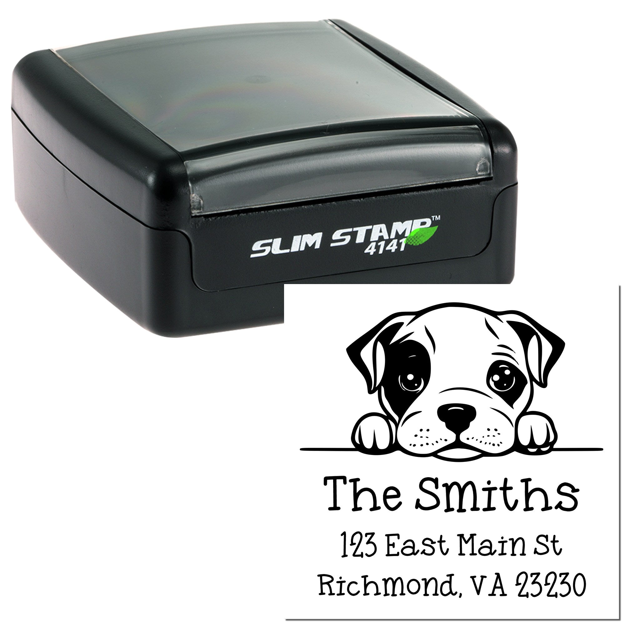 Slim American Staffordshire Terrier Customized Address Stamp