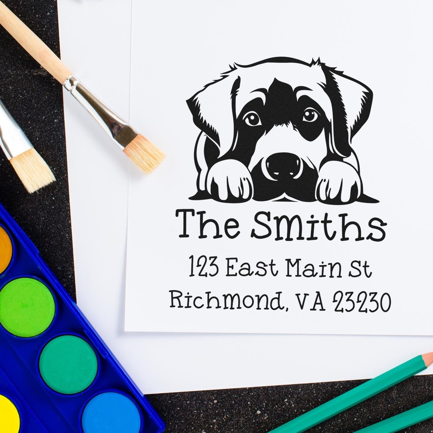 Self-Inking Anatolian Shepherd Peeking Puppy Mailing Stamp