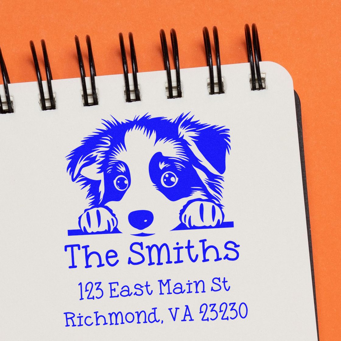 PSI Pre-Inked Australian Shepherd Puppy Dog Personalized Mailing Stamp