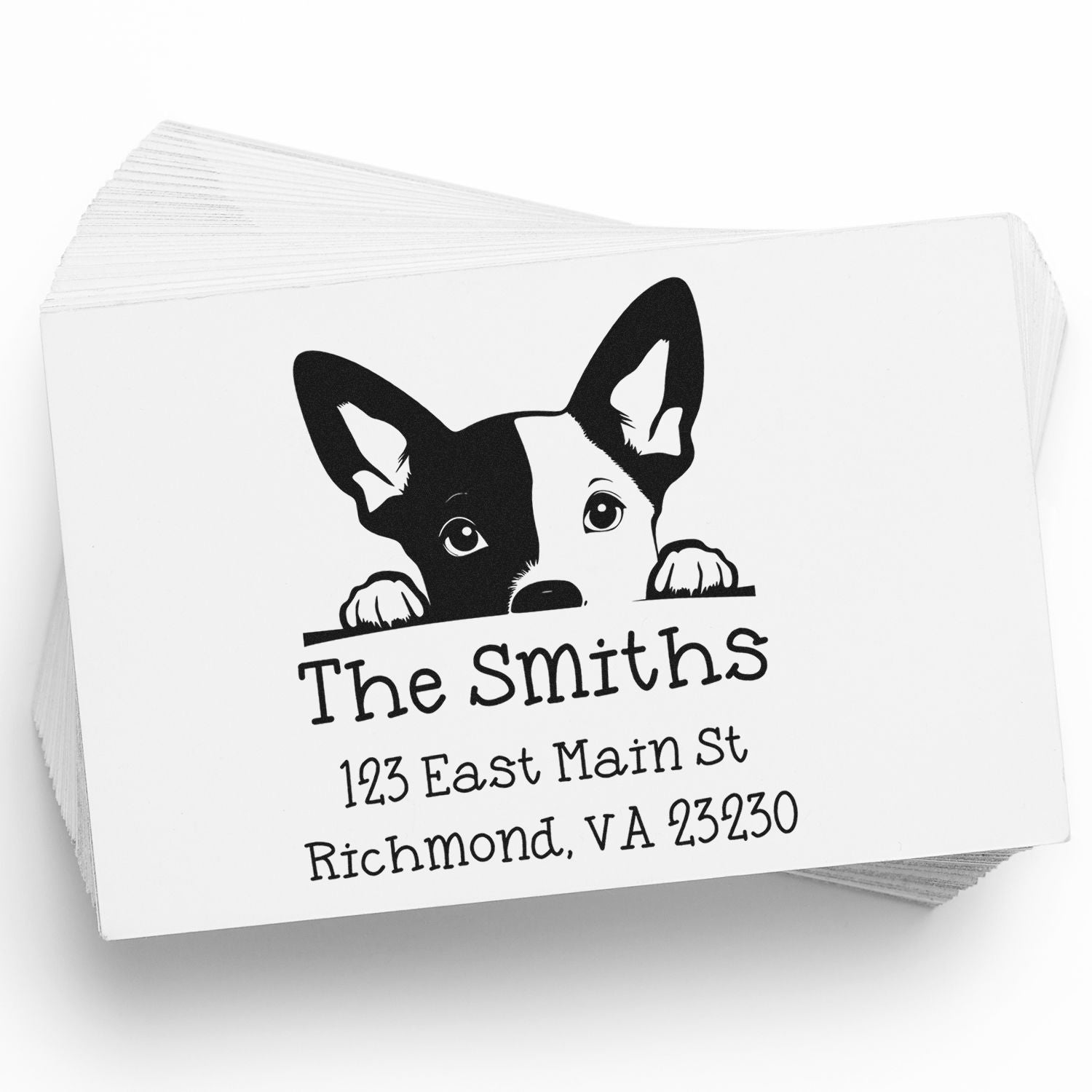 Wood Handle Basenji Puppy Custom New Home Address Stamp