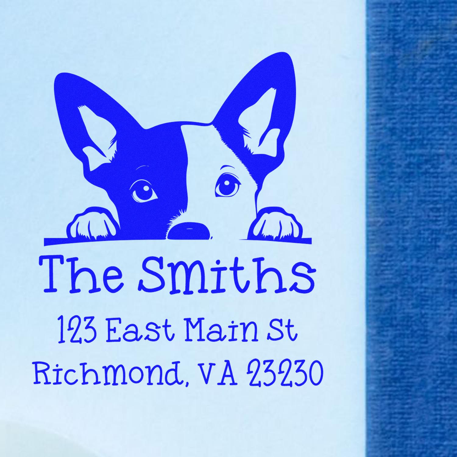 Wood Handle Basenji Puppy Custom New Home Address Stamp