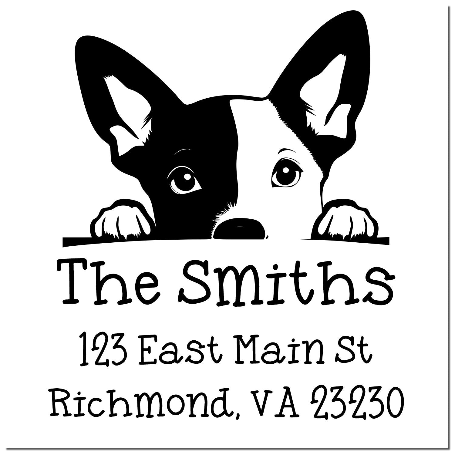 Wood Handle Basenji Puppy Custom New Home Address Stamp