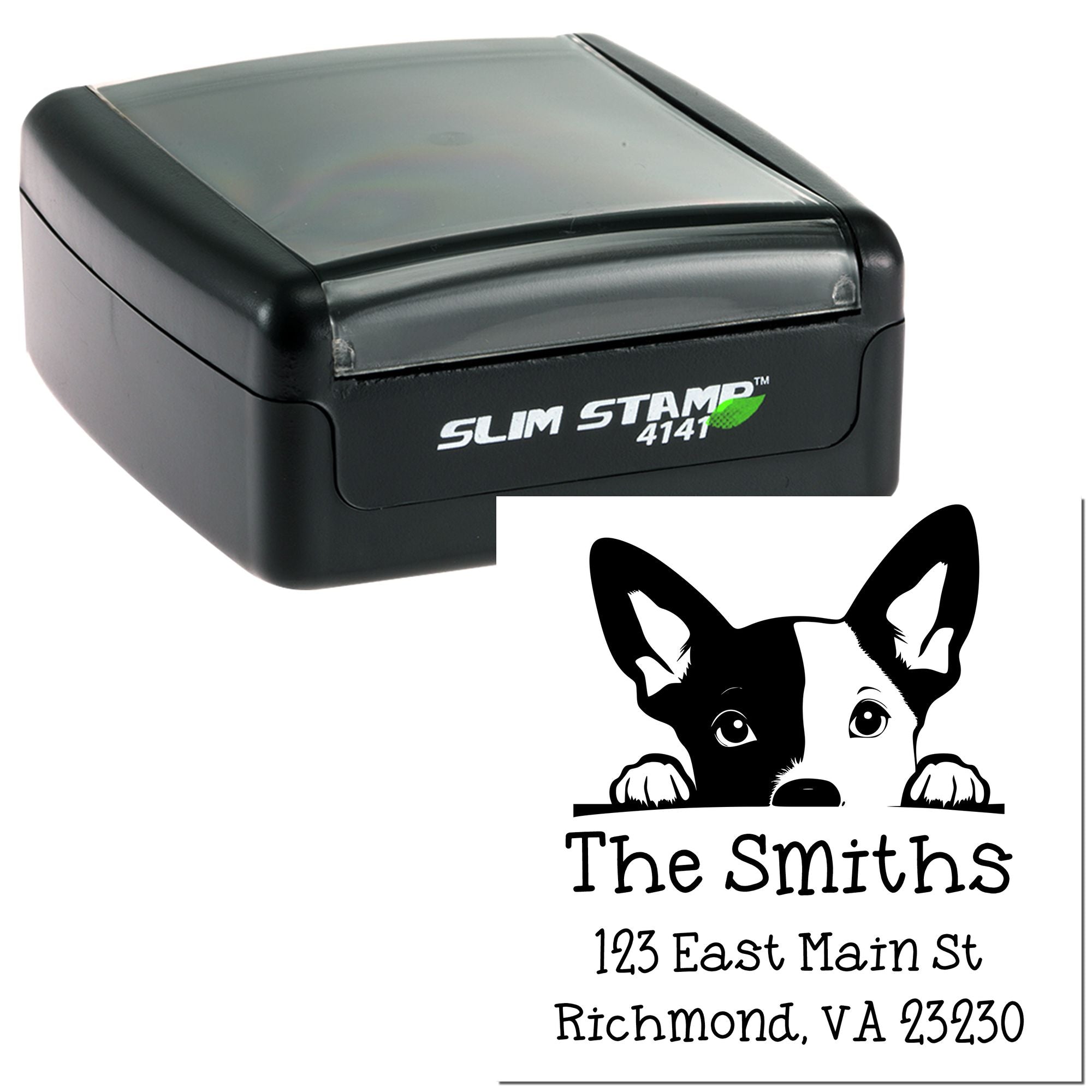 Slim Basenji Customized Mailing Stamp