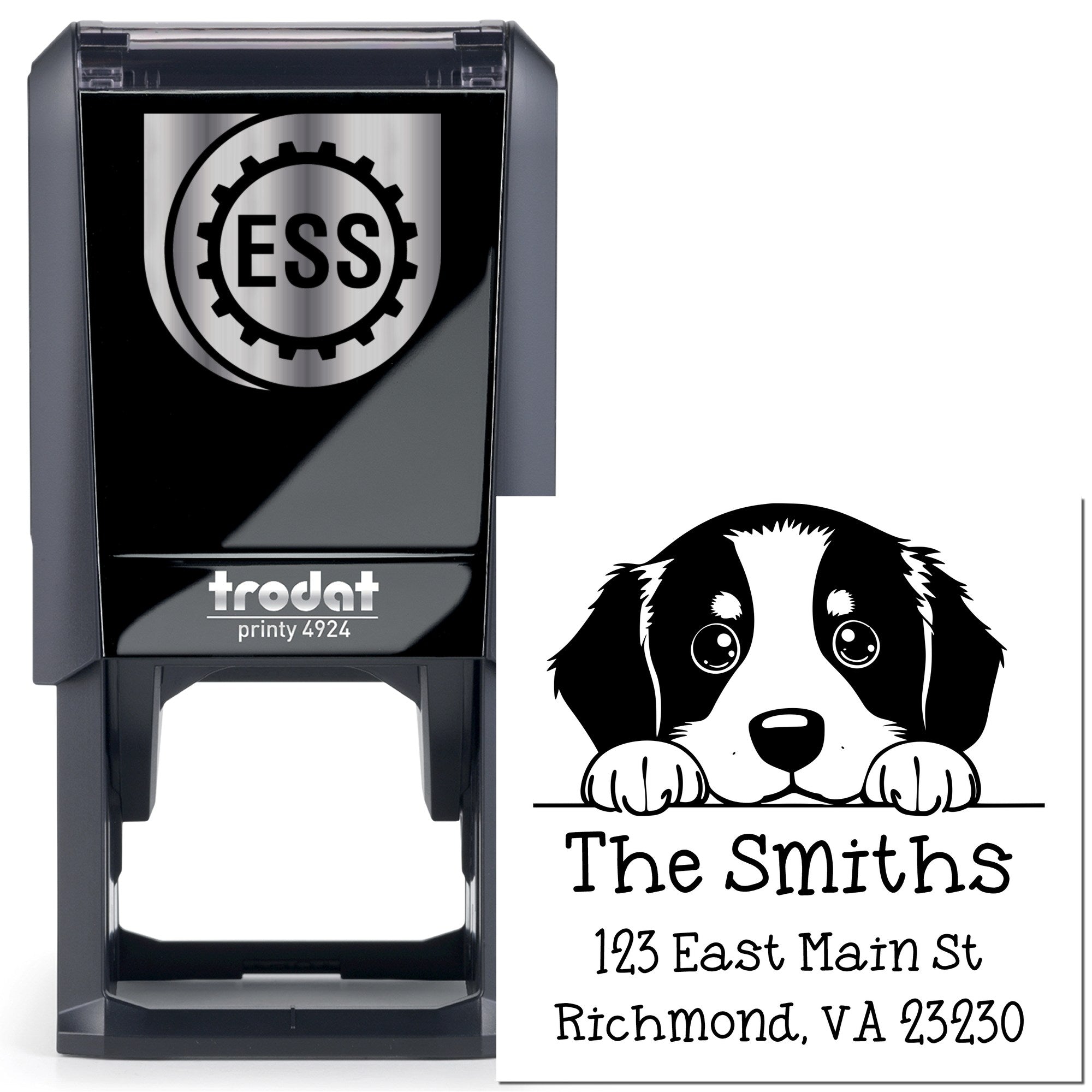 Self-Inking Bernese Mountain Peeking Puppy Mail Address Stamp