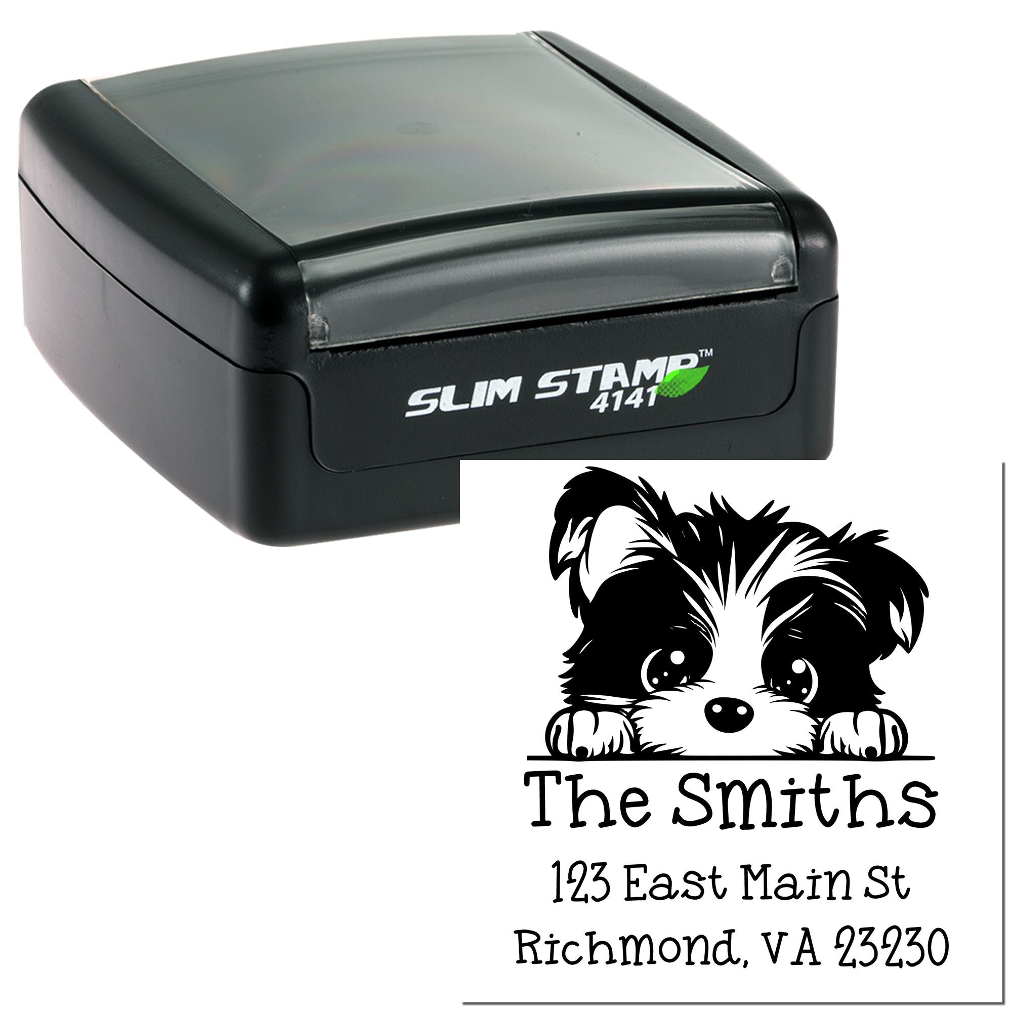 Slim Biewer Terrier Customized Mail Address Stamp