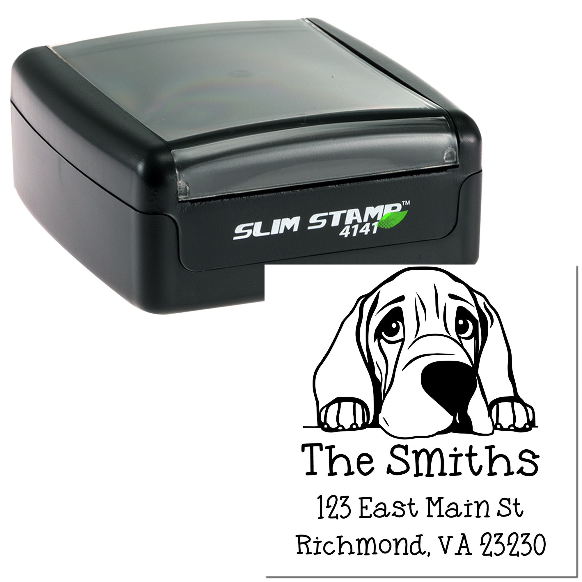 Slim Bloodhound Customized New Address Stamp