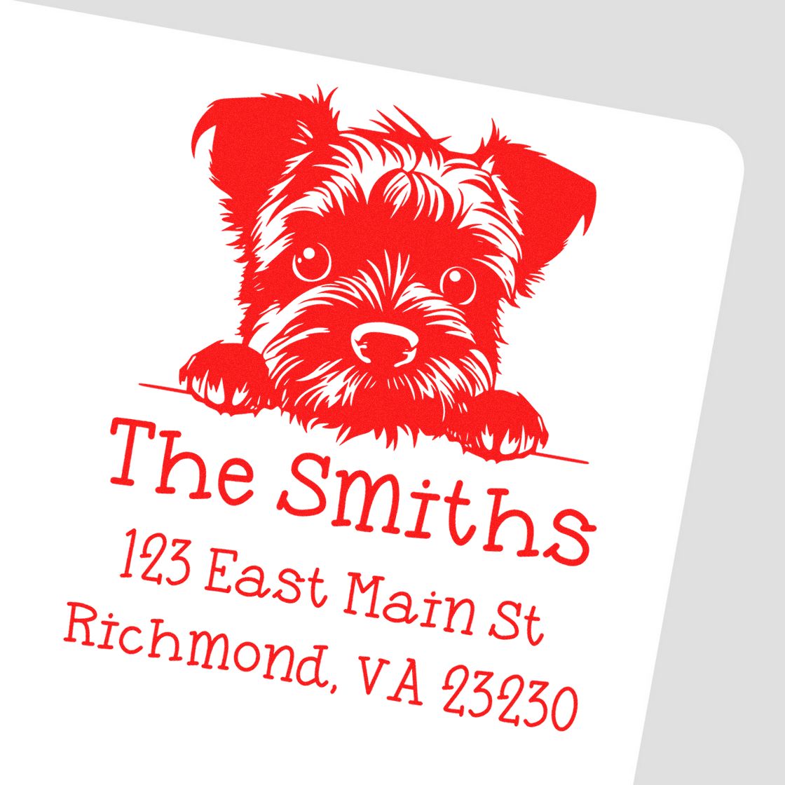 Slim Border Collie Customized Address Label Stamp