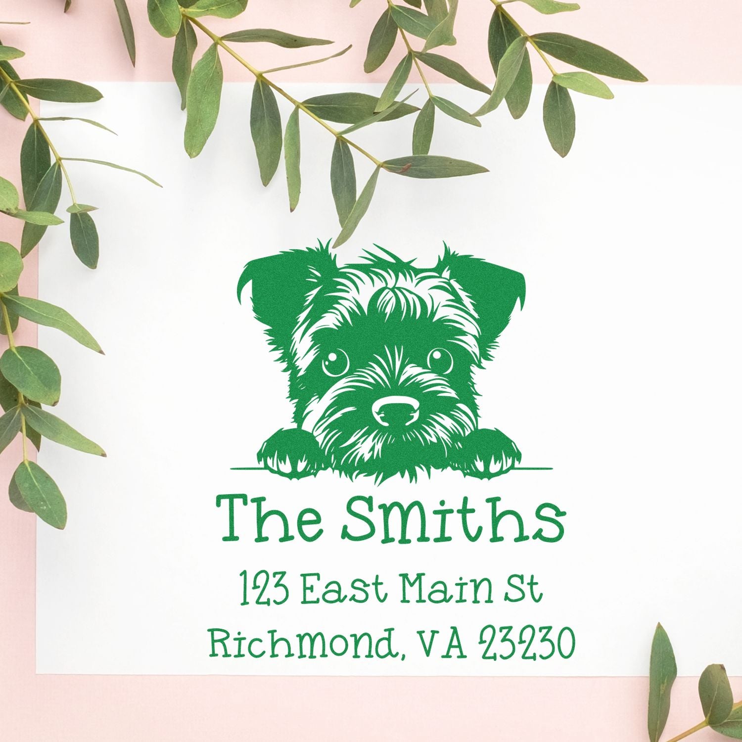 Slim Border Collie Customized Address Label Stamp