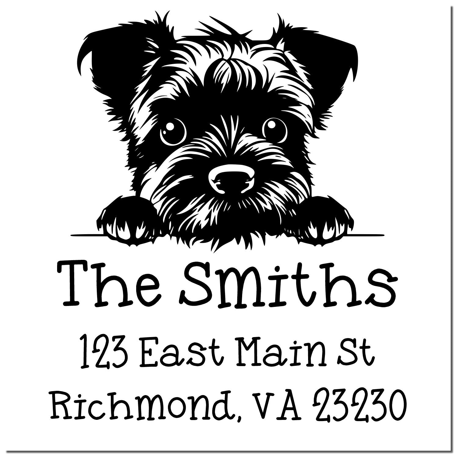 Slim Border Collie Customized Address Label Stamp