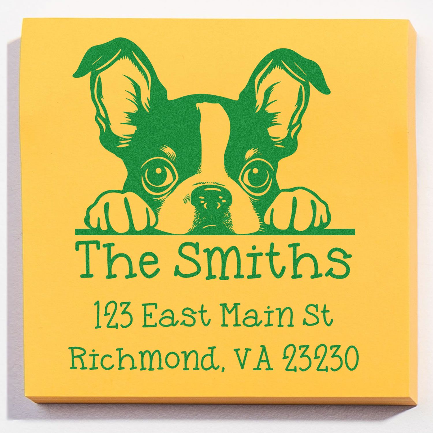 Slim Boston Terrier Customized Address Label Stamp