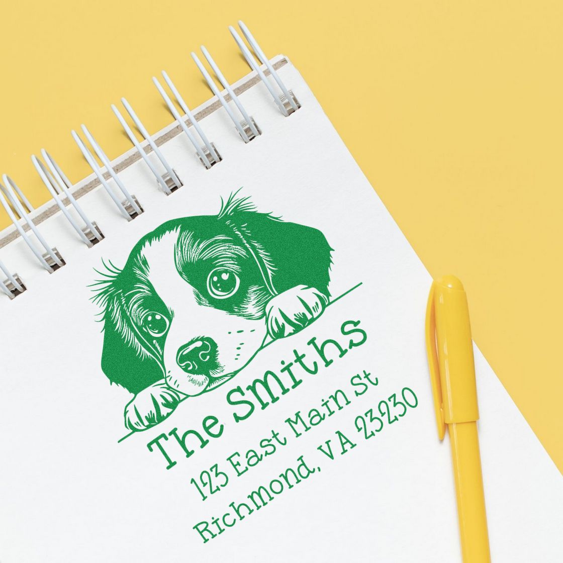 PSI Pre-Inked Brittany Puppy Dog Personalized Custom Address Stamp