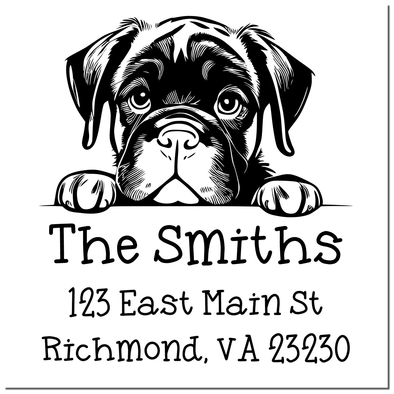 Slim Cane Corso Customized Refillable Address Stamp