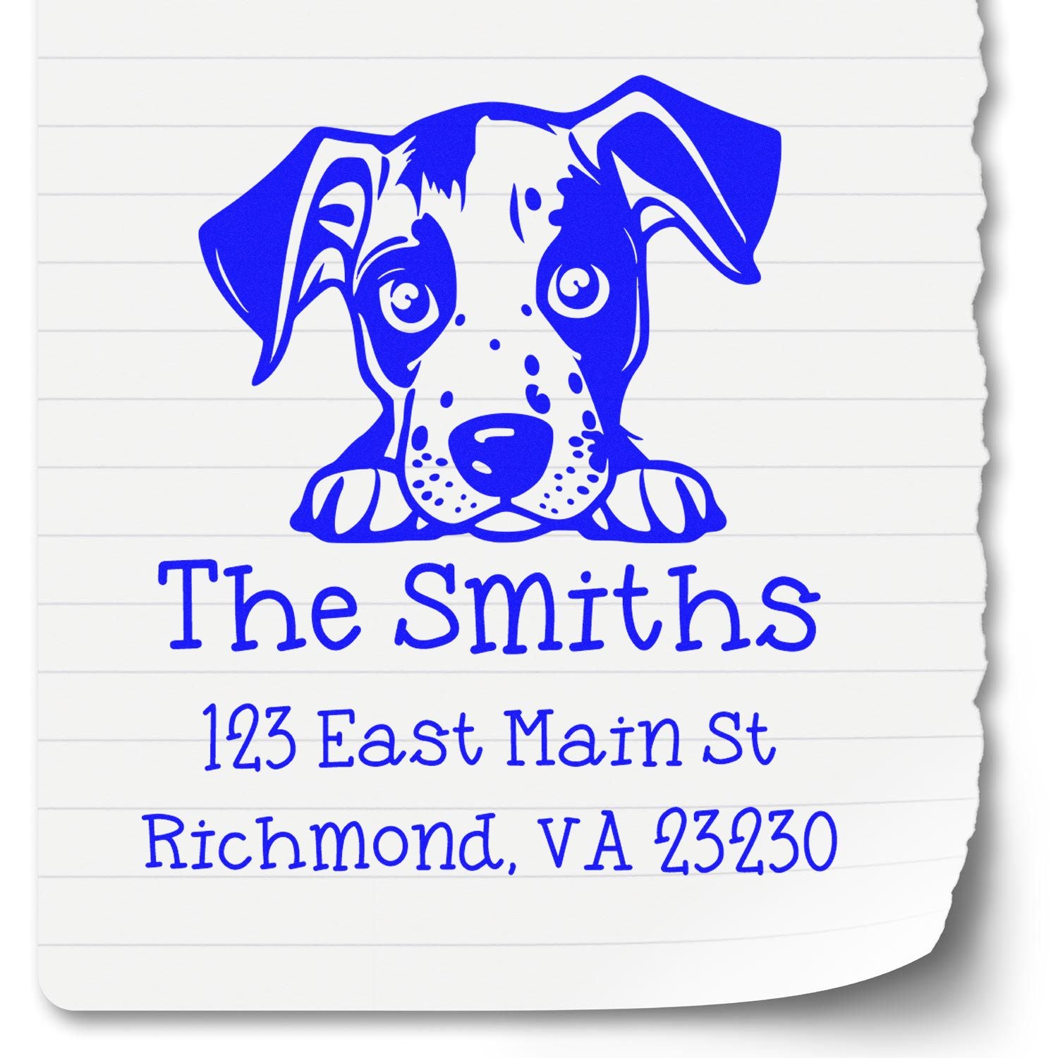 Wood Handle Catahoula Puppy Custom House Address Stamp