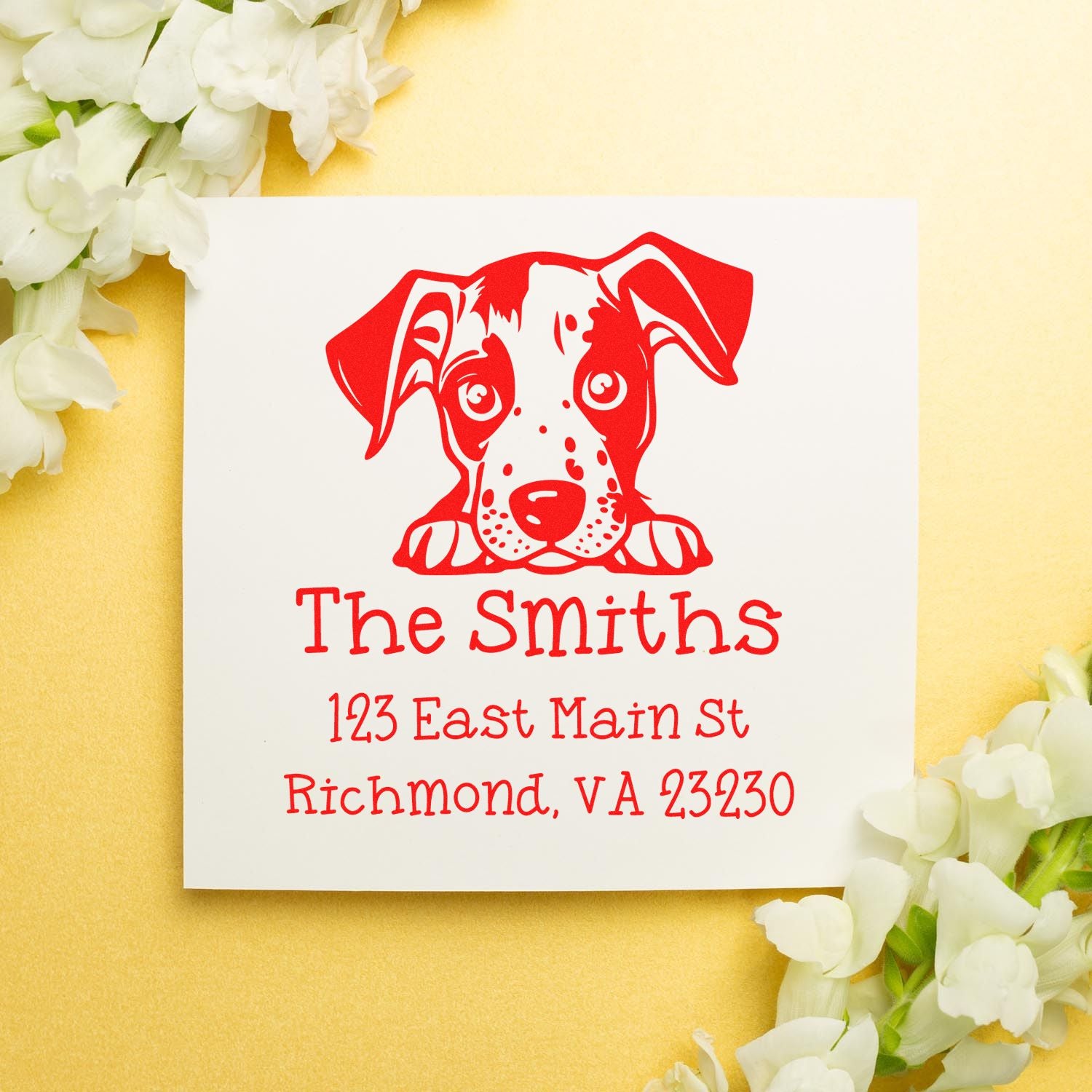 Wood Handle Catahoula Puppy Custom House Address Stamp