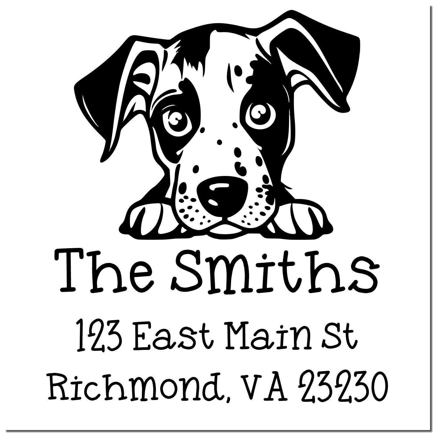 Wood Handle Catahoula Puppy Custom House Address Stamp