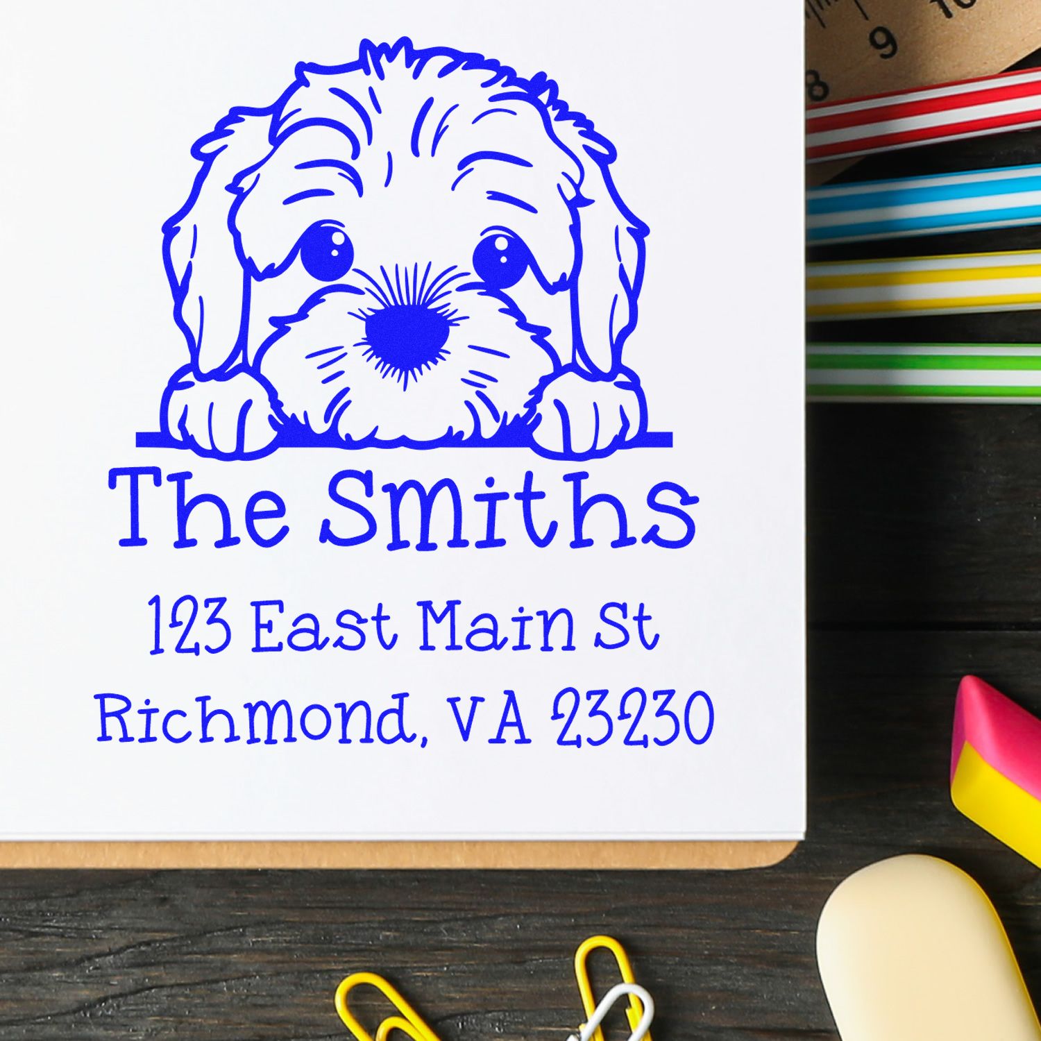 Slim Cockapoo Customized Mailing Label Stamp